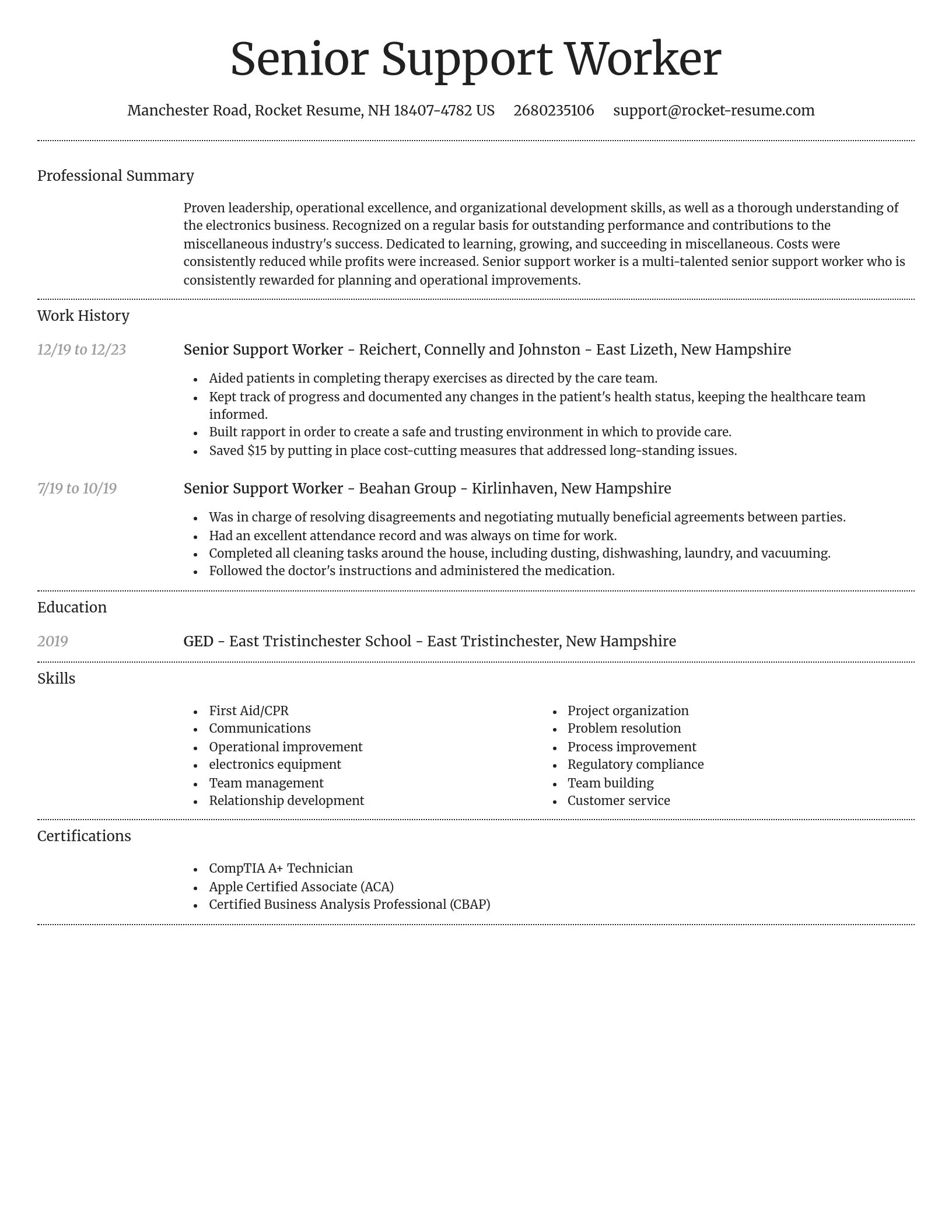 Dignified resume template