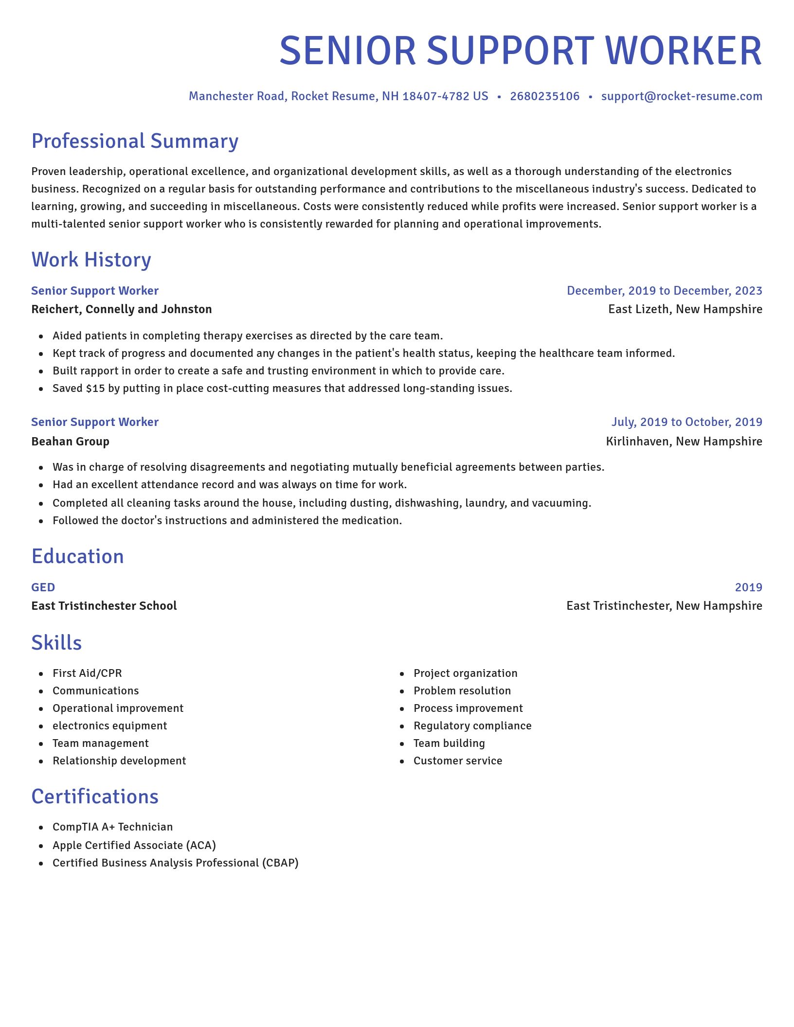 Novel resume template