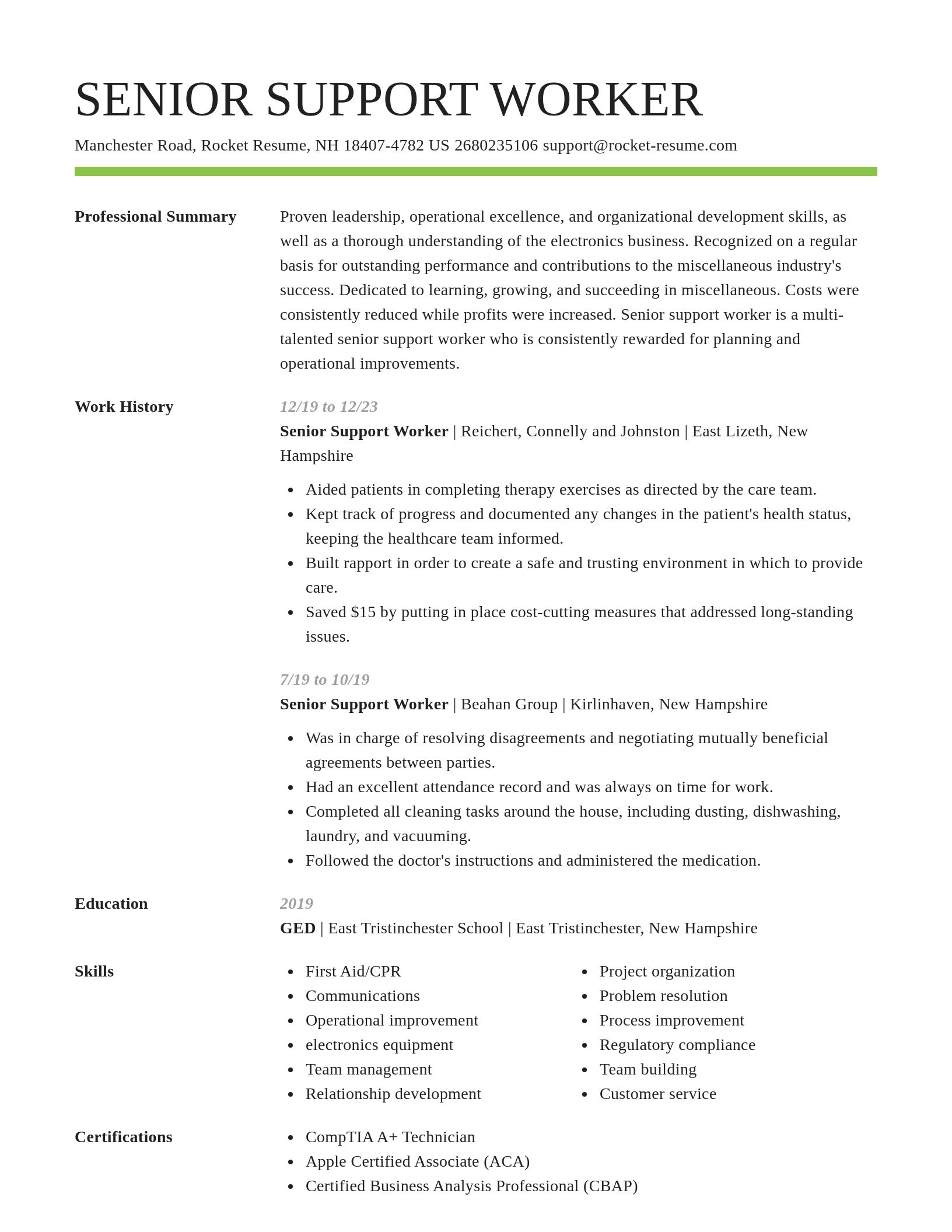 Smart resume template