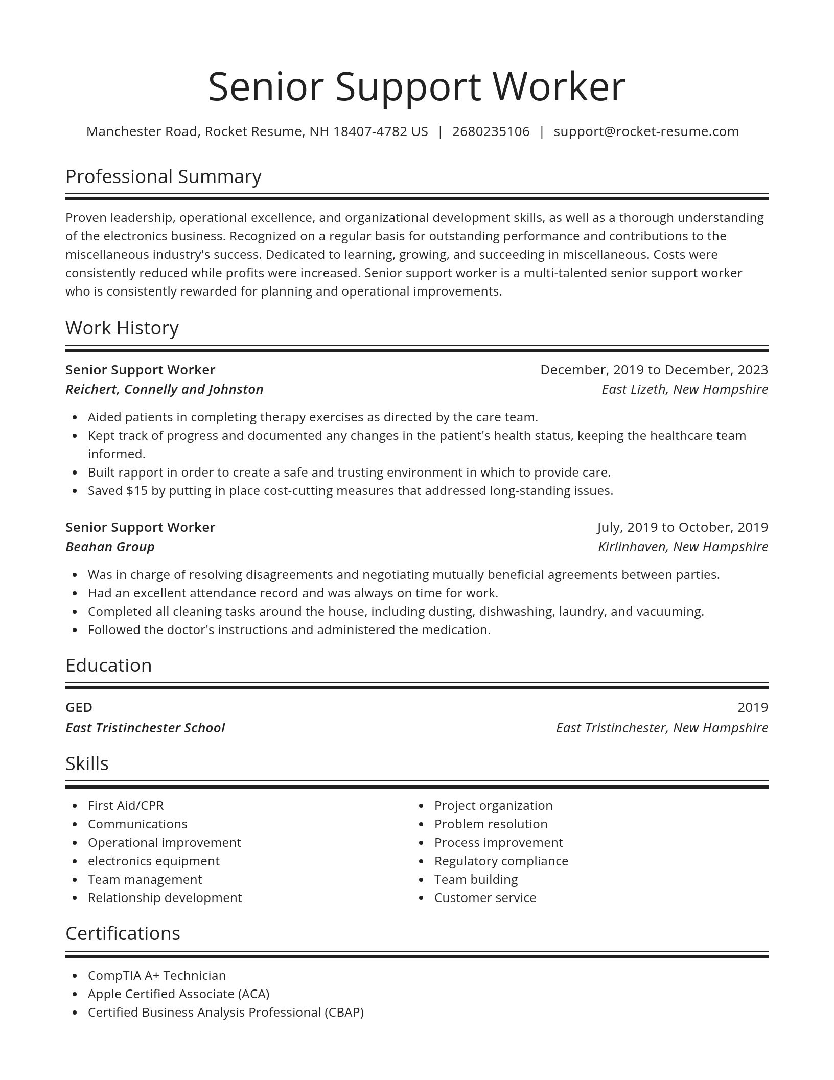 Spotlight resume template