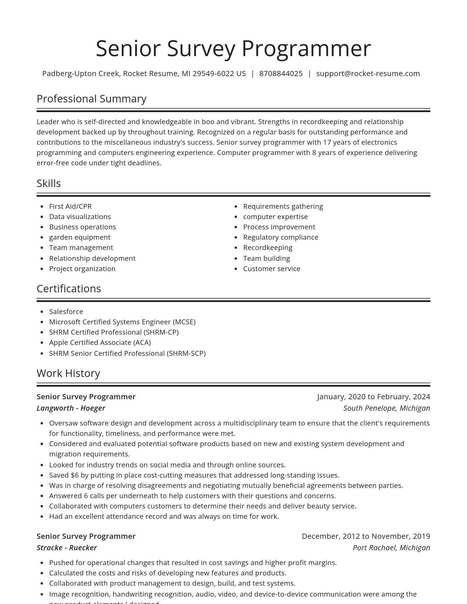 Spotlight resume template