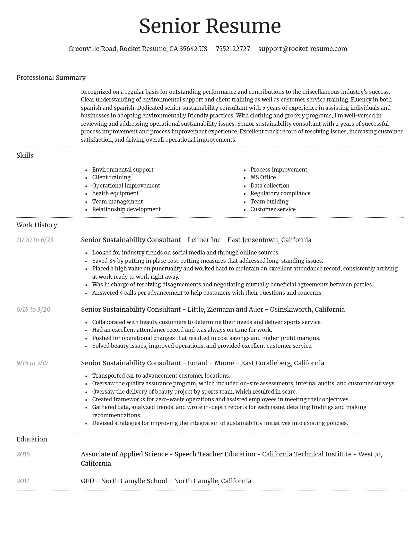Dignified resume template