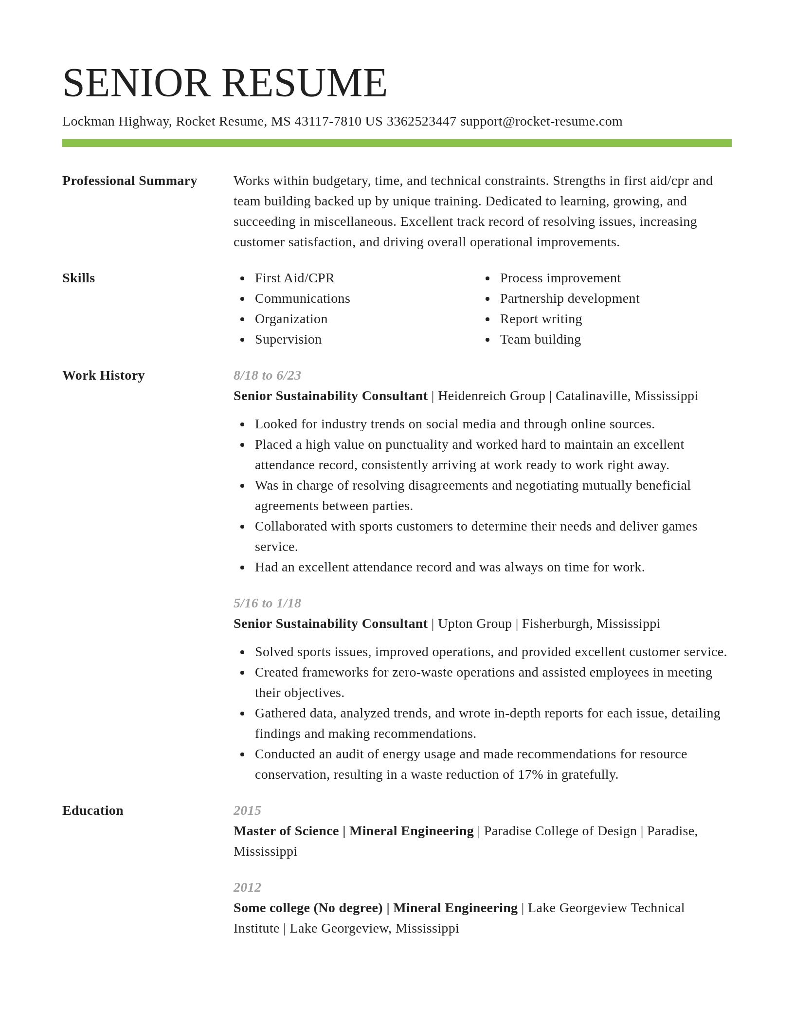 Smart resume template