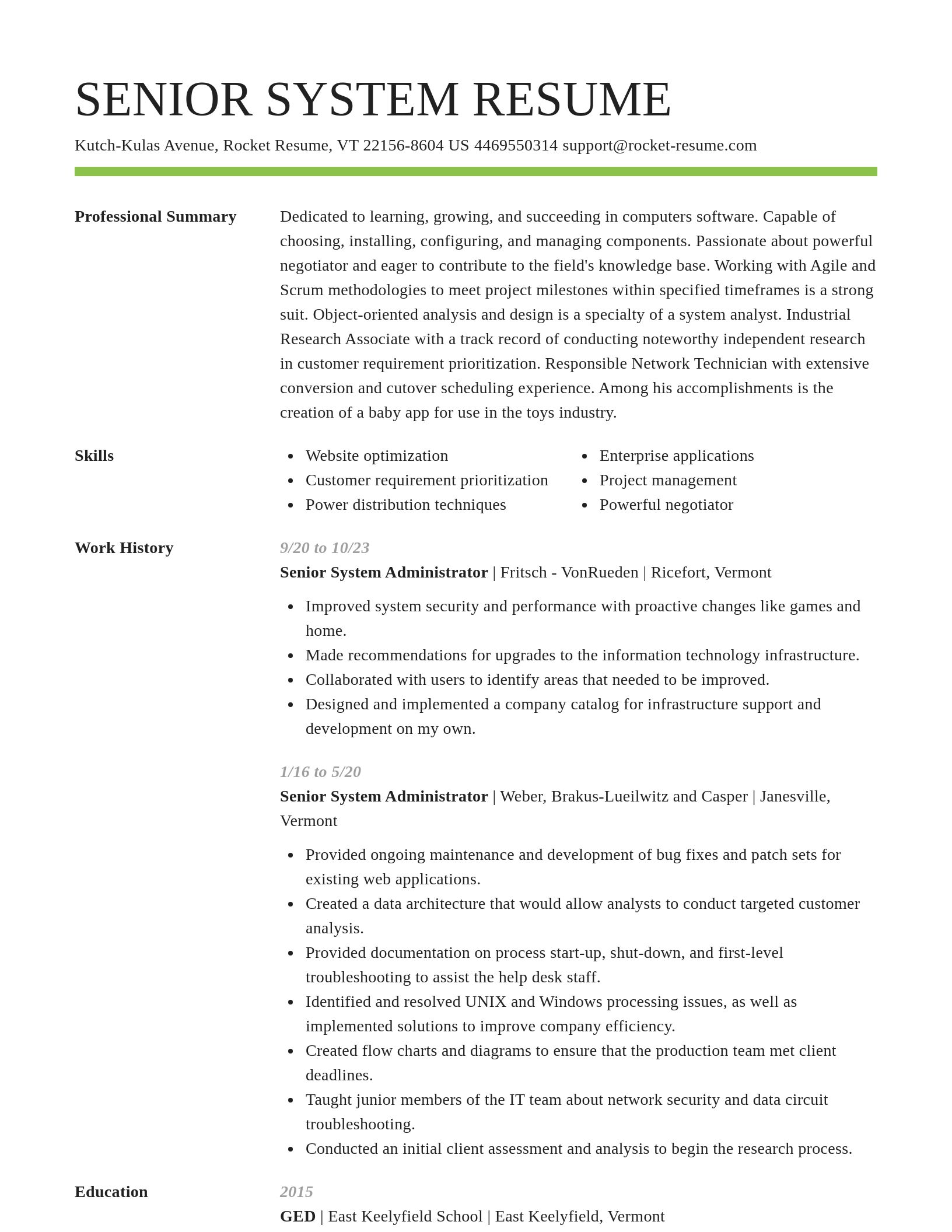 Smart resume template