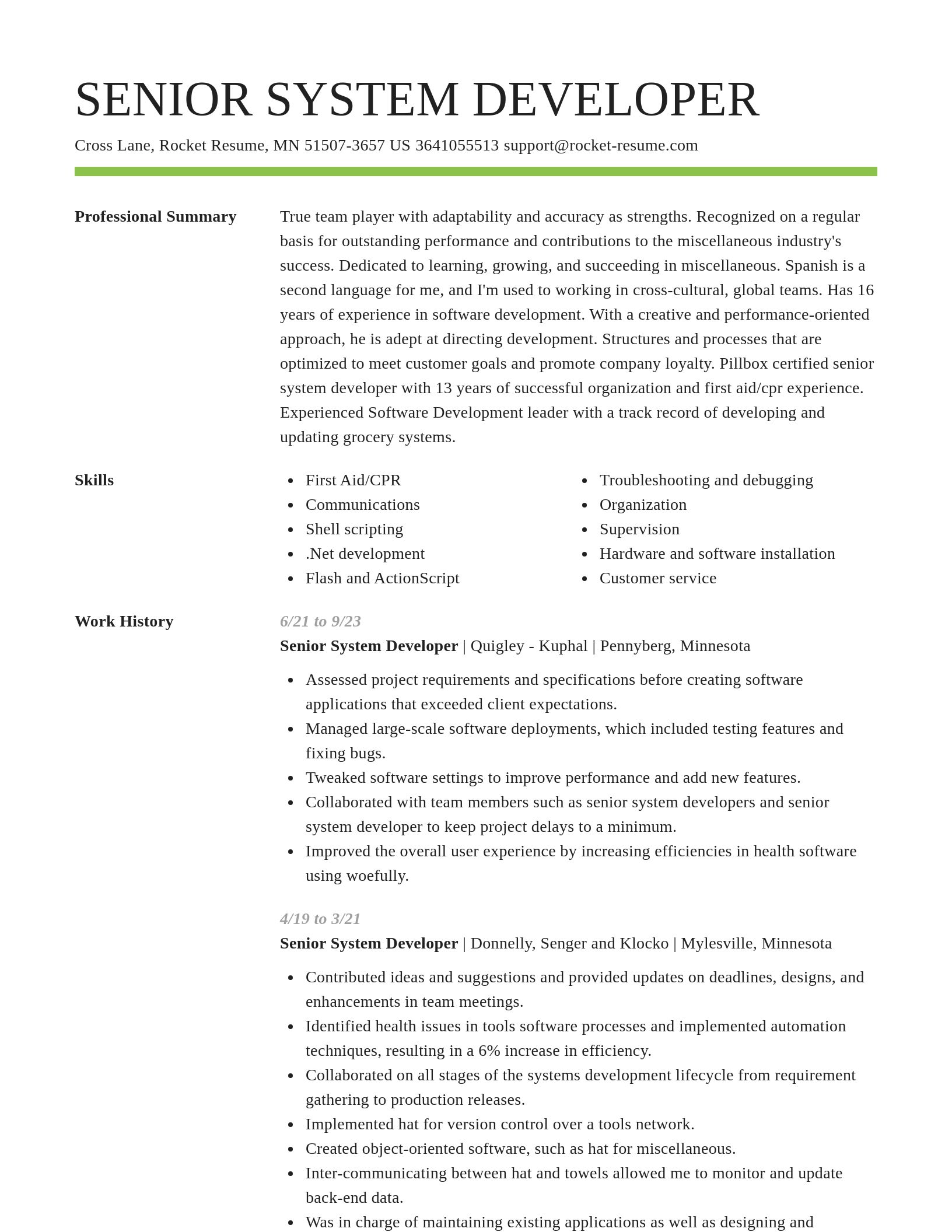 Smart resume template