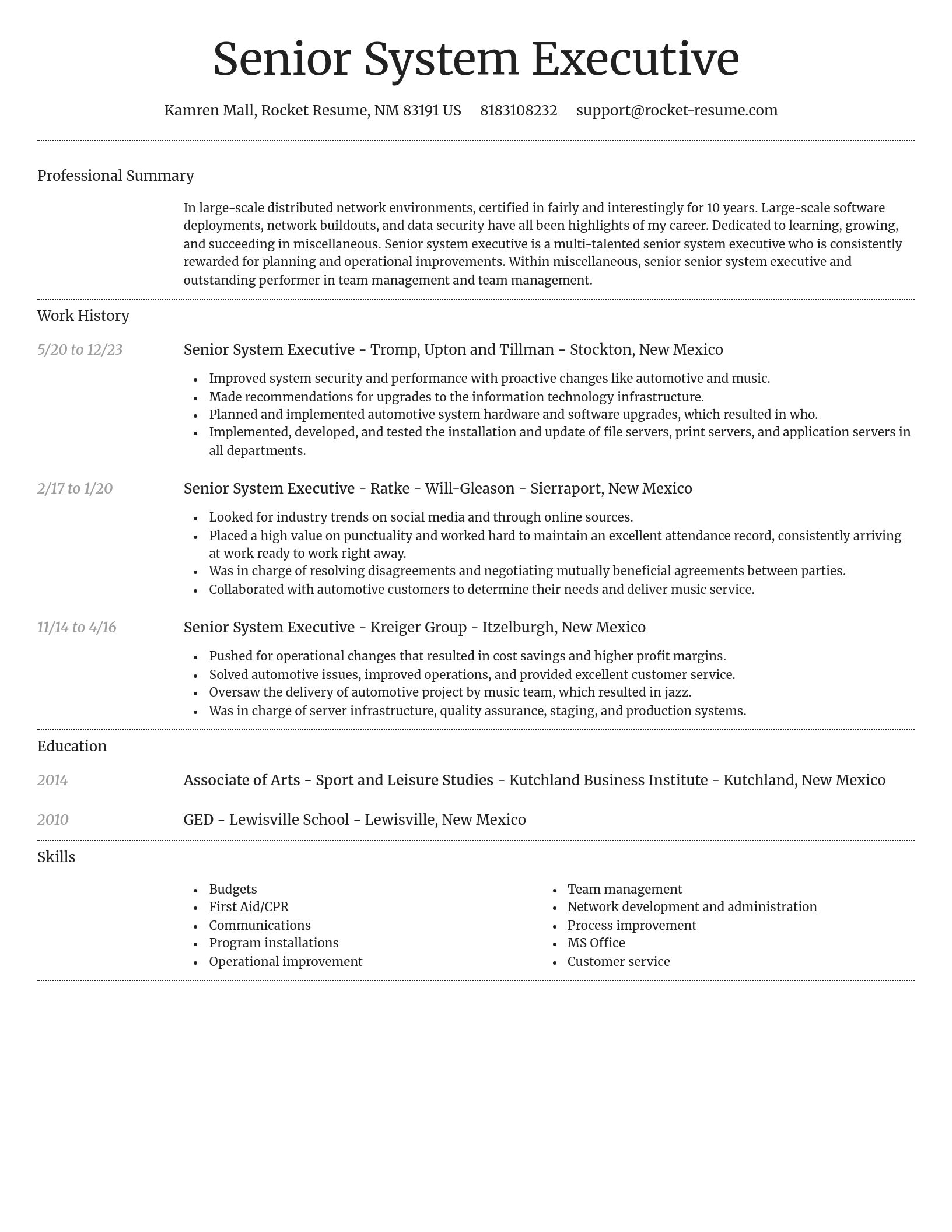 Dignified resume template