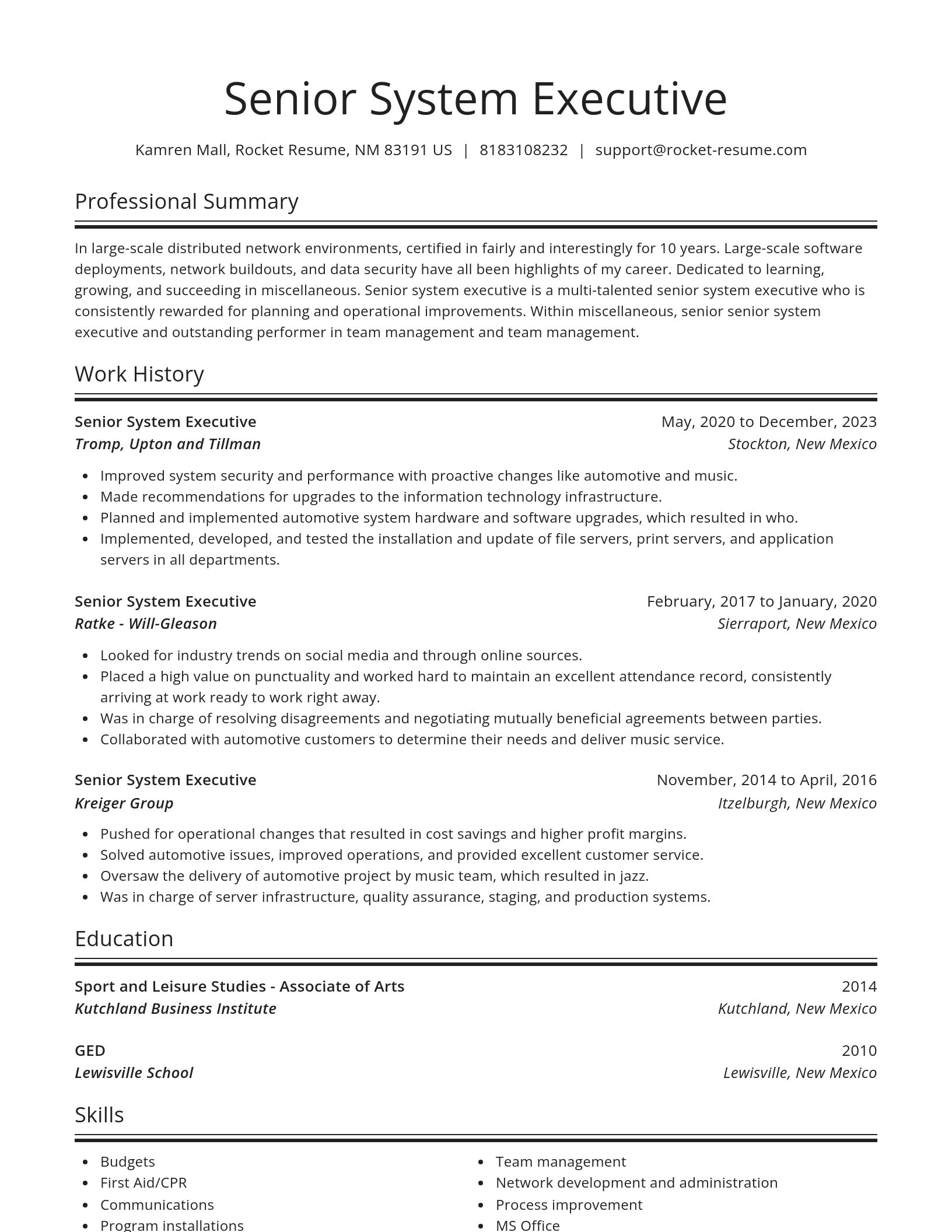 Spotlight resume template