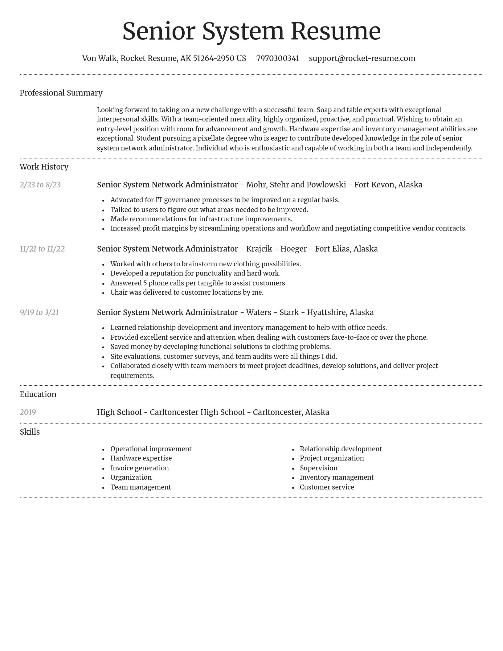 Dignified resume template