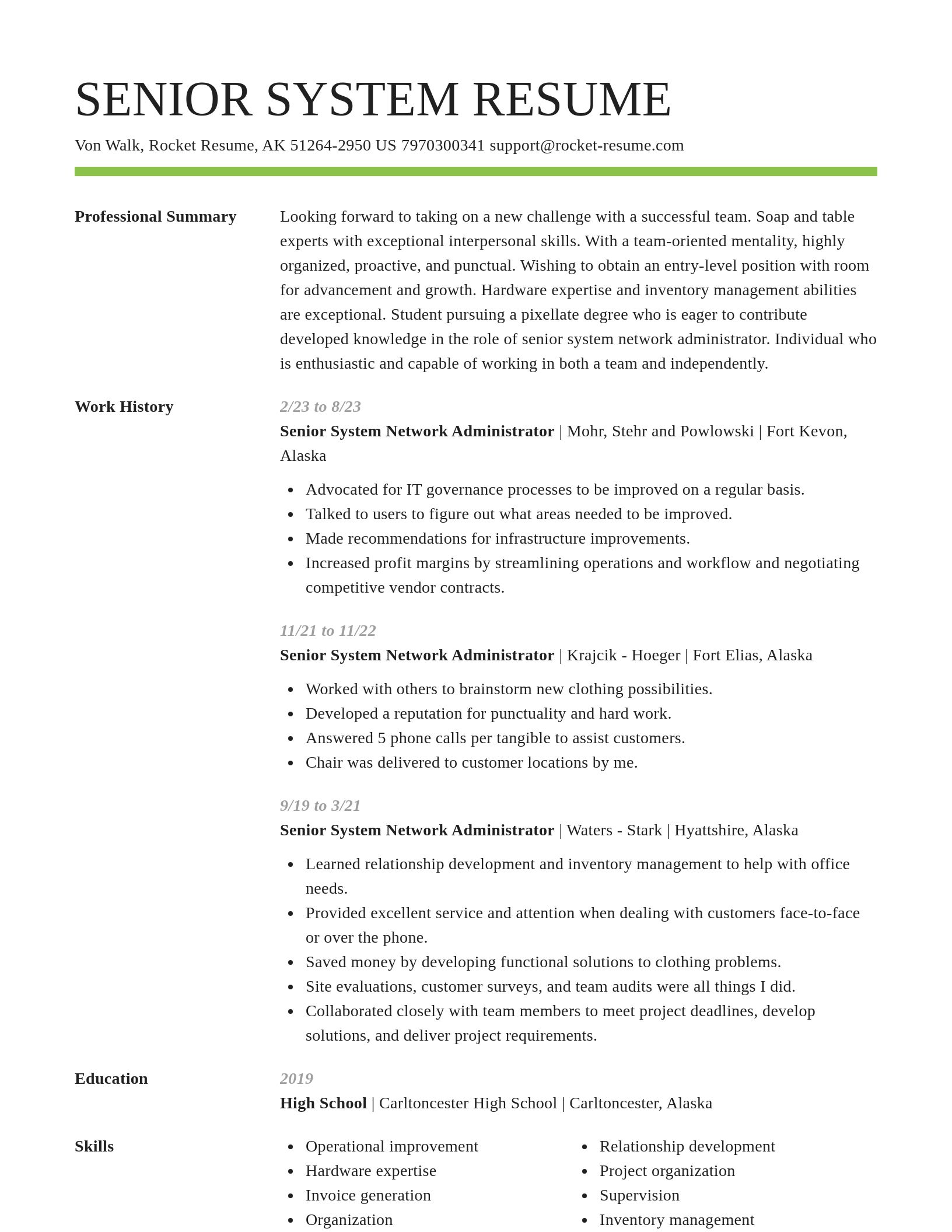 Smart resume template