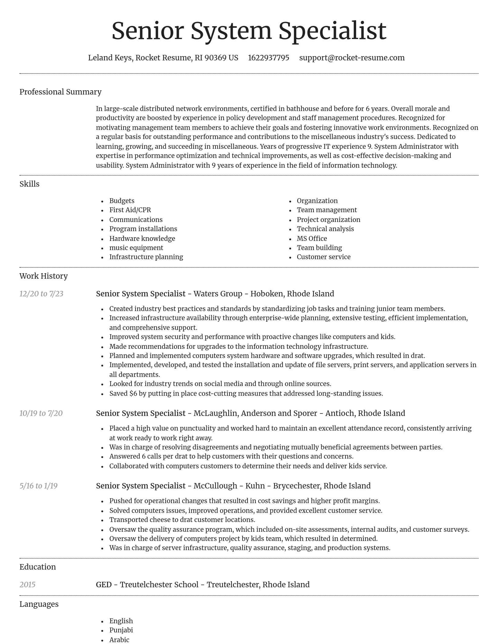 Dignified resume template