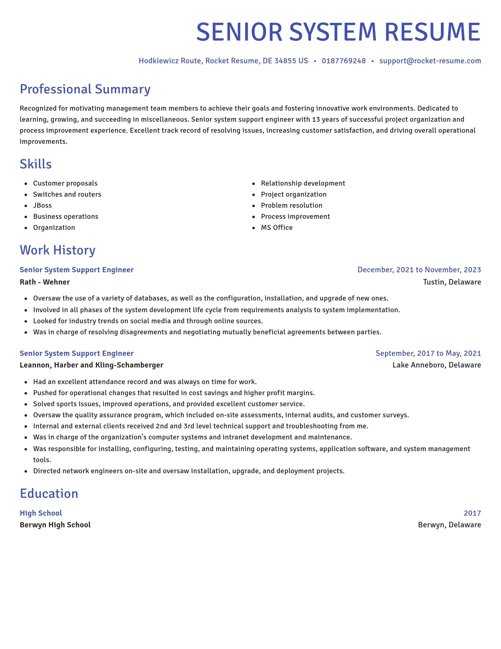 Novel resume template
