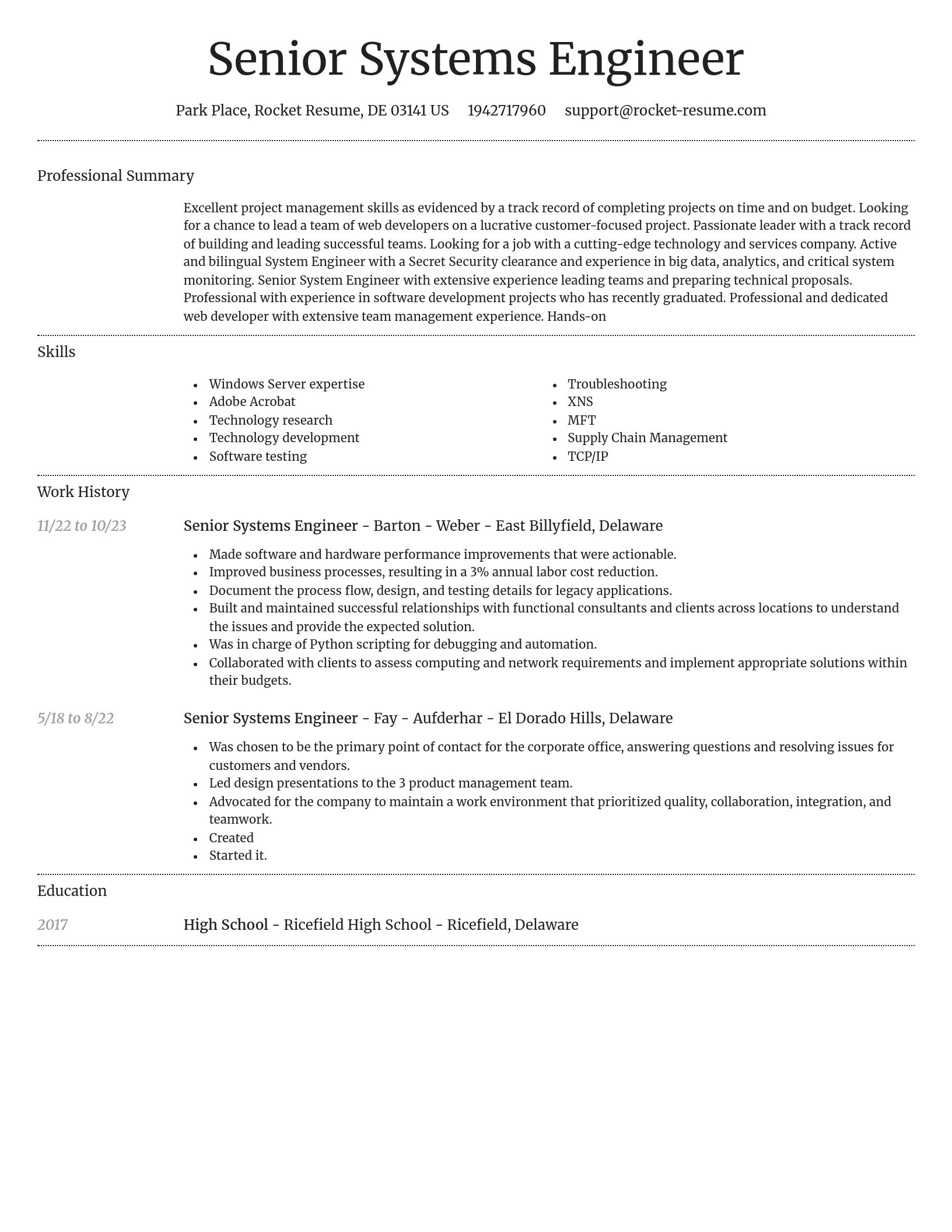 Dignified resume template