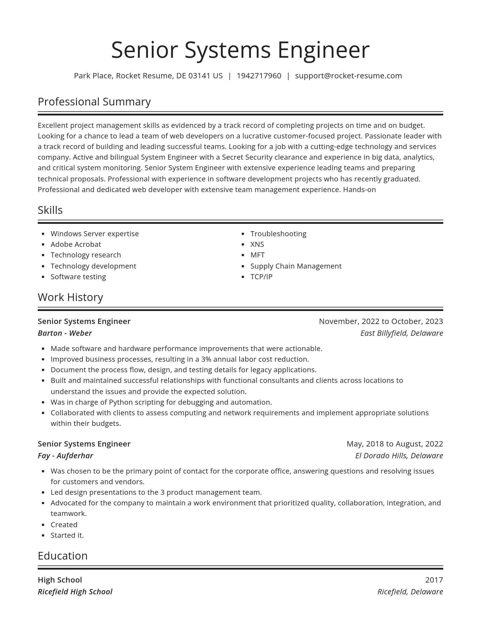 Spotlight resume template
