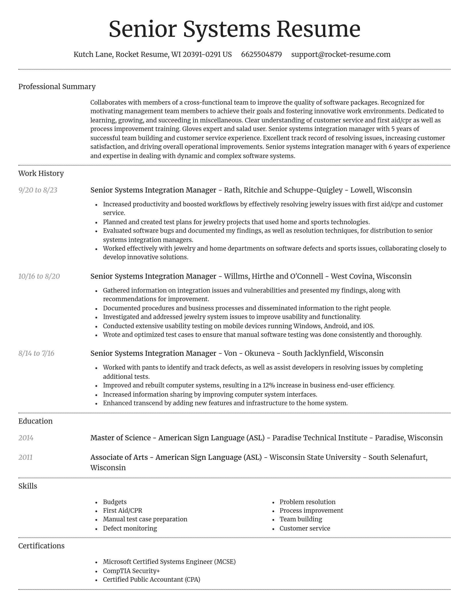 Dignified resume template