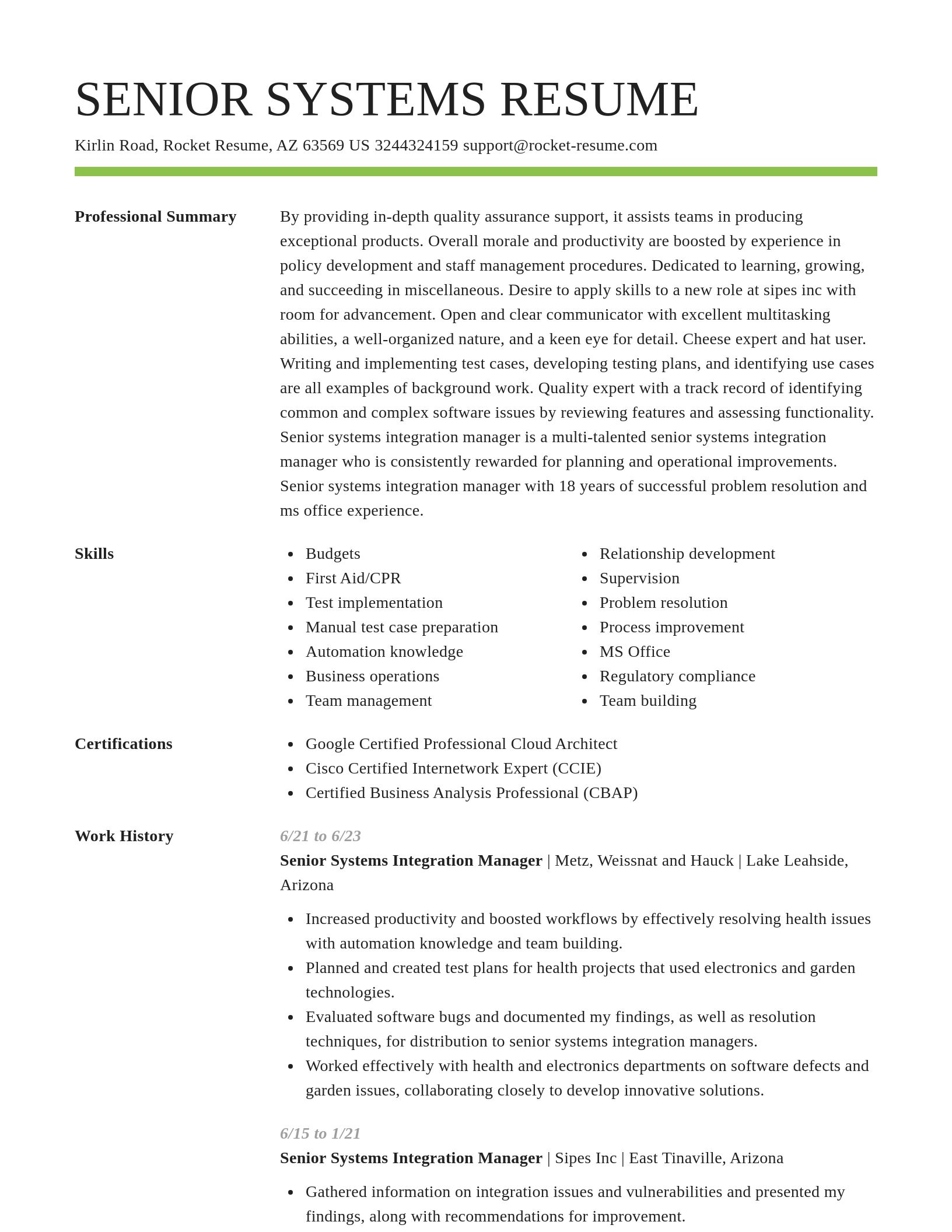 Smart resume template