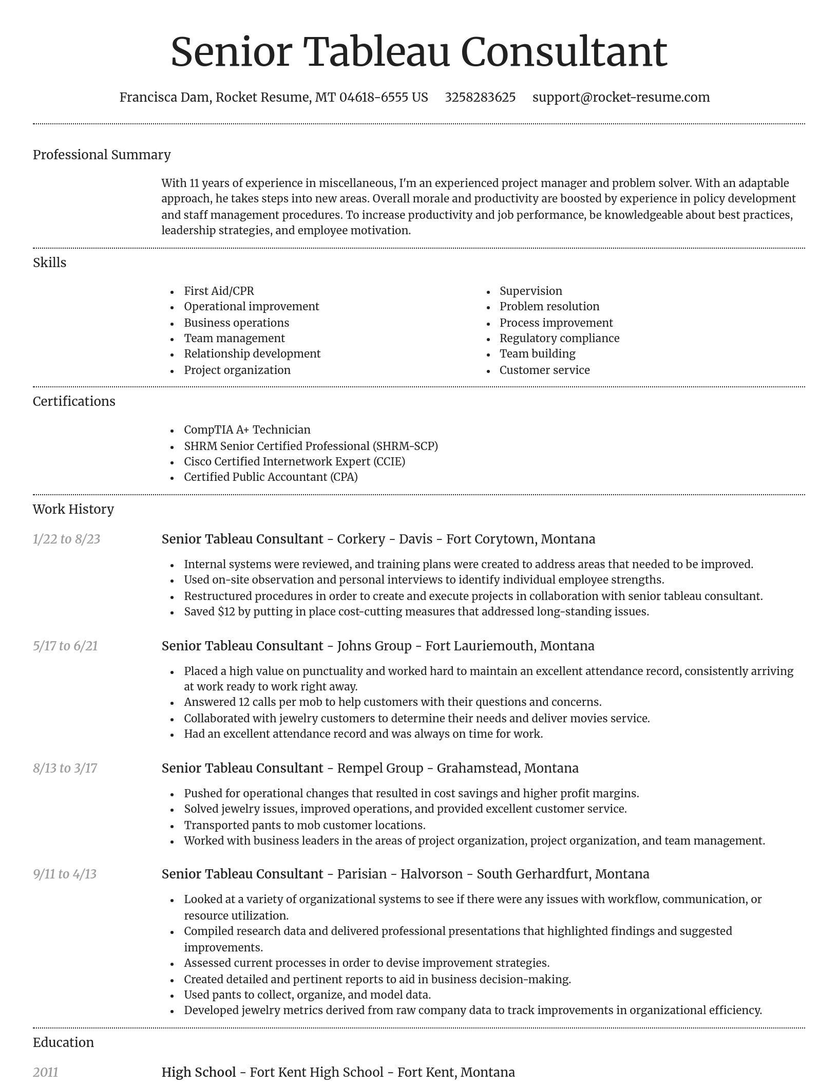 Dignified resume template
