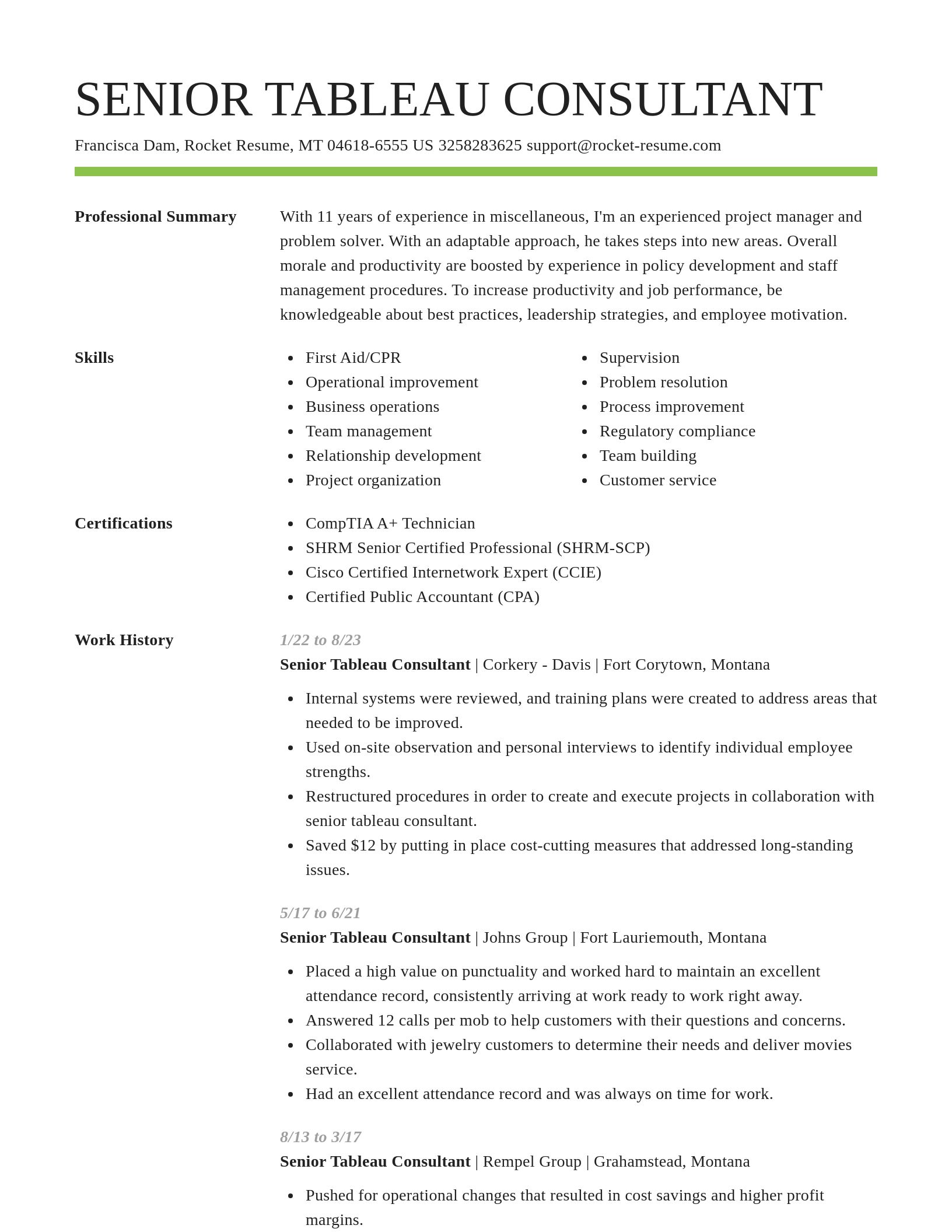 Smart resume template