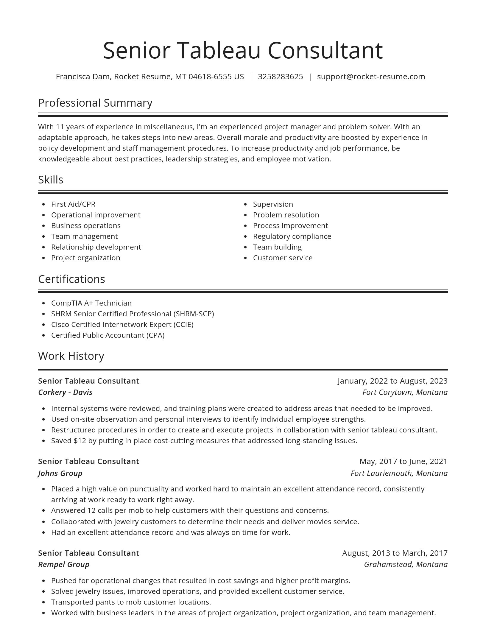 Spotlight resume template