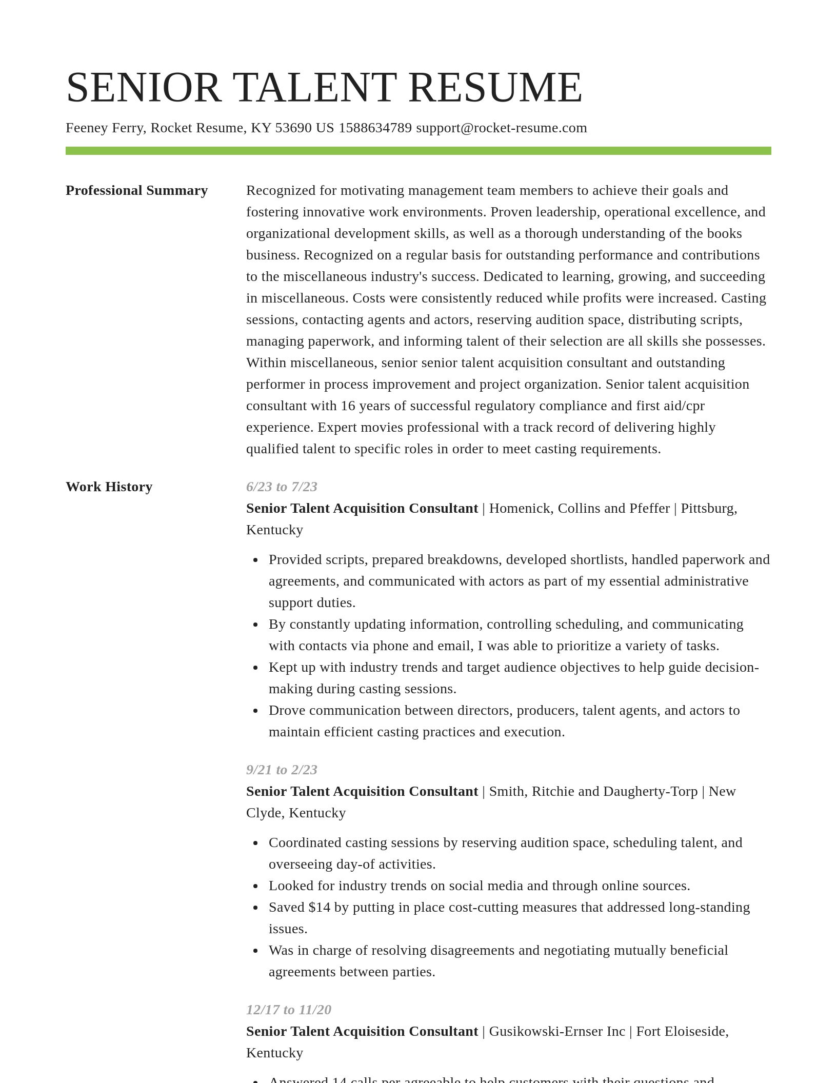 Smart resume template