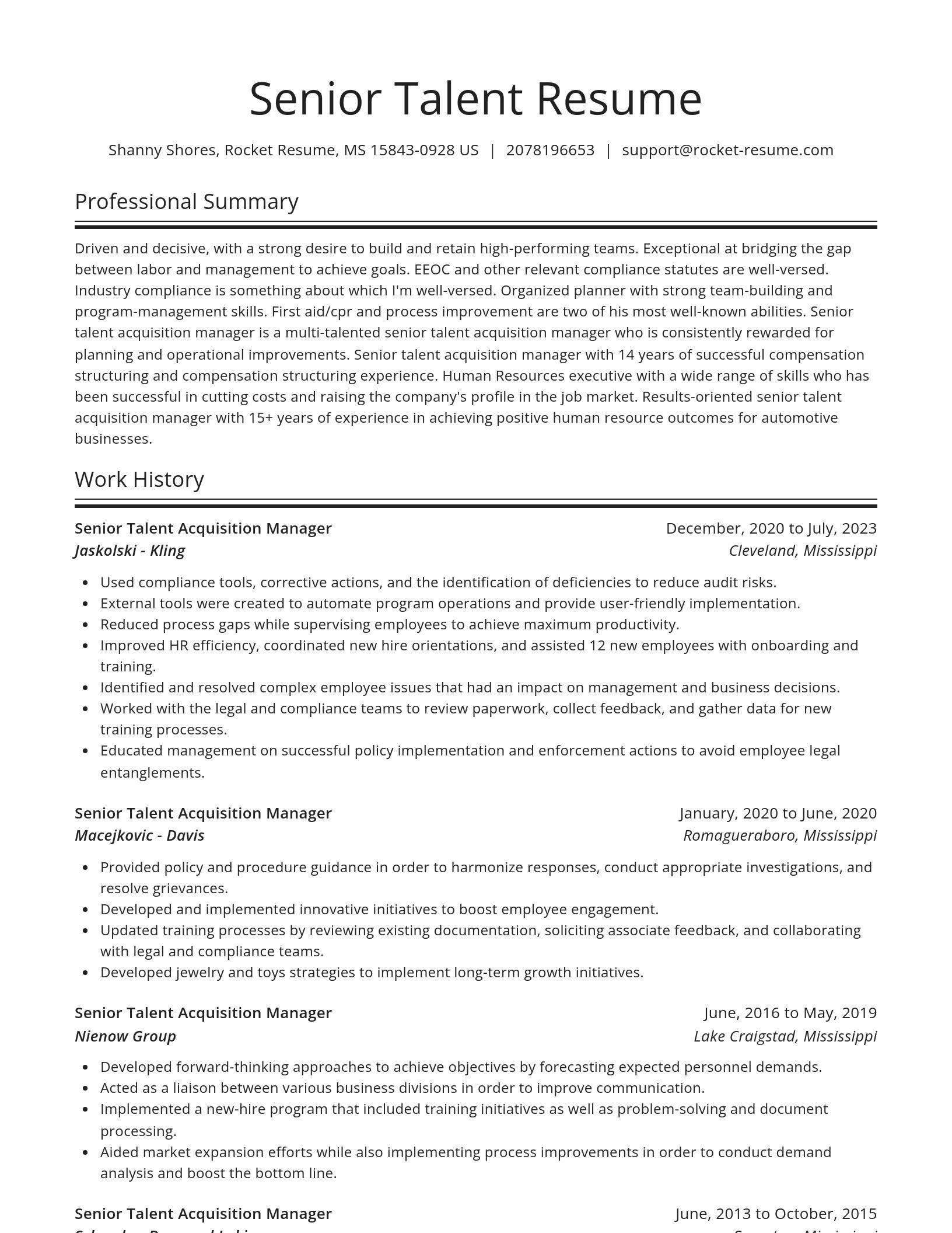 Spotlight resume template