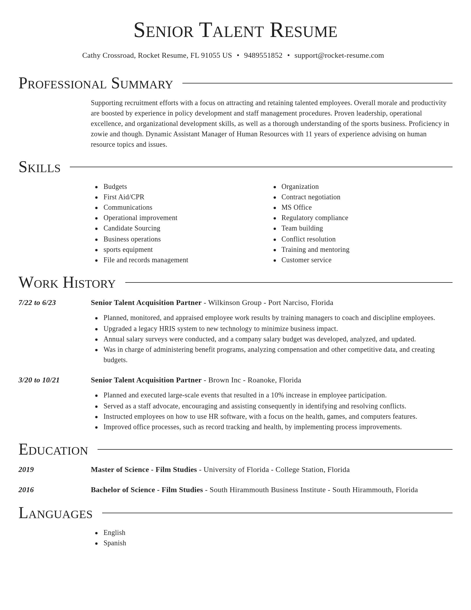 Director resume template