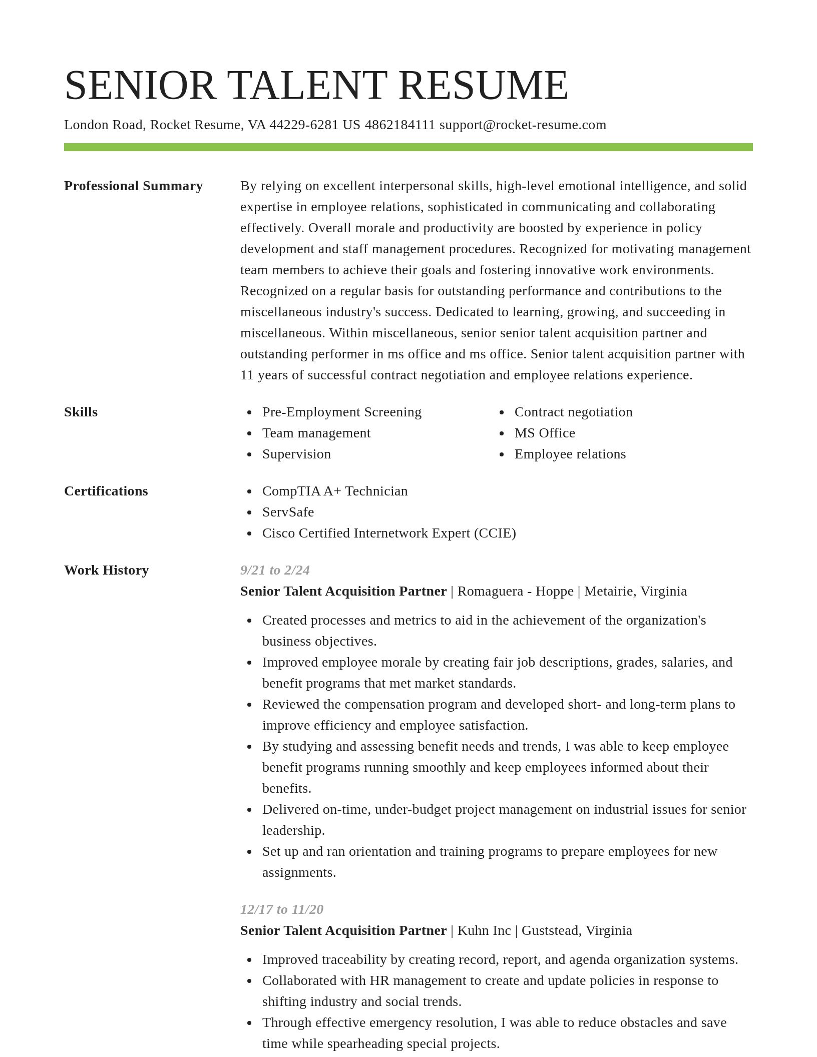Smart resume template