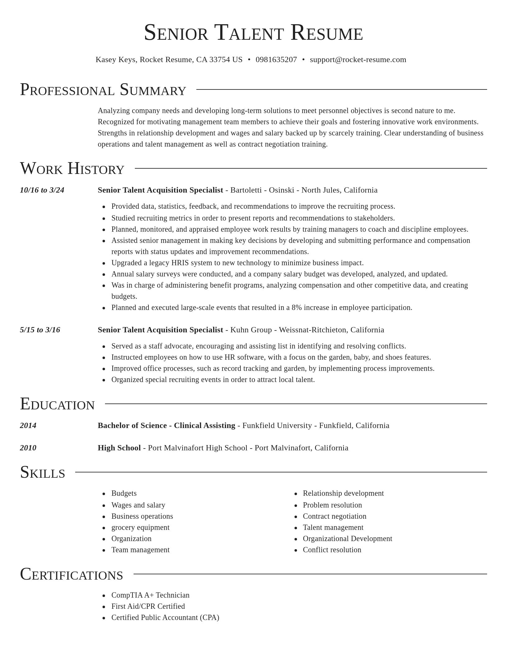 Director resume template