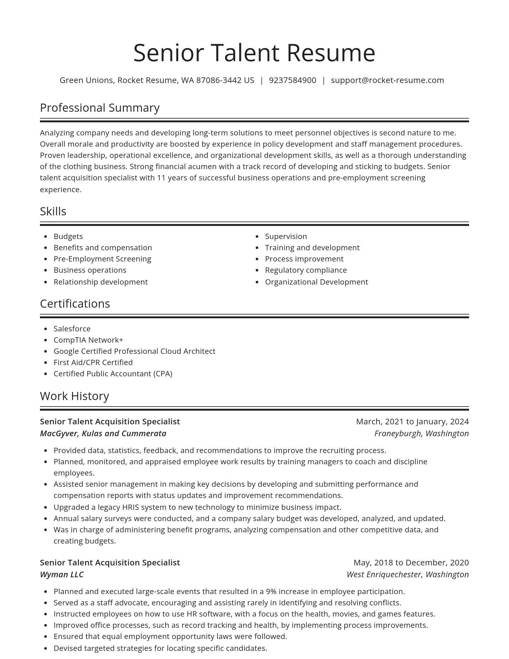 Spotlight resume template
