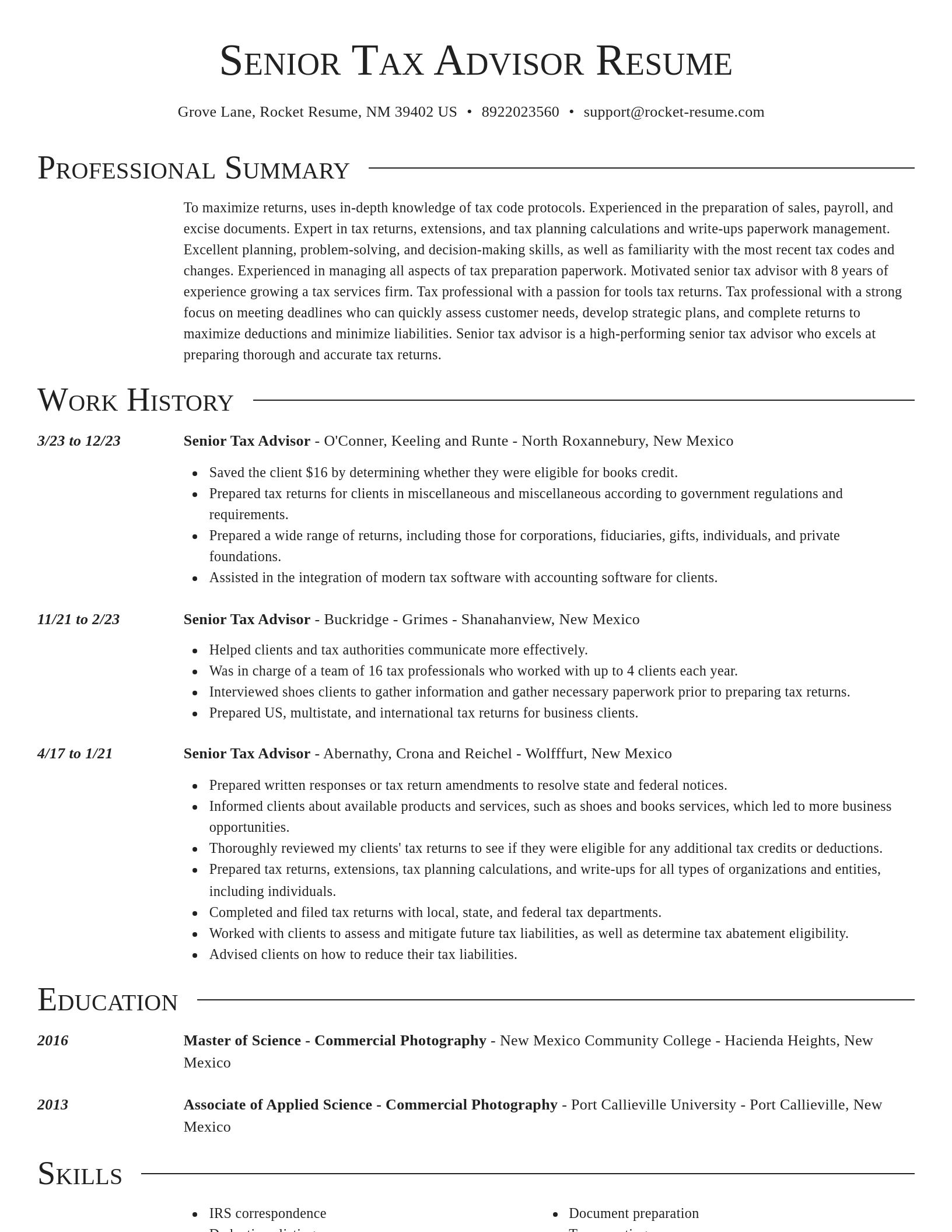 Director resume template