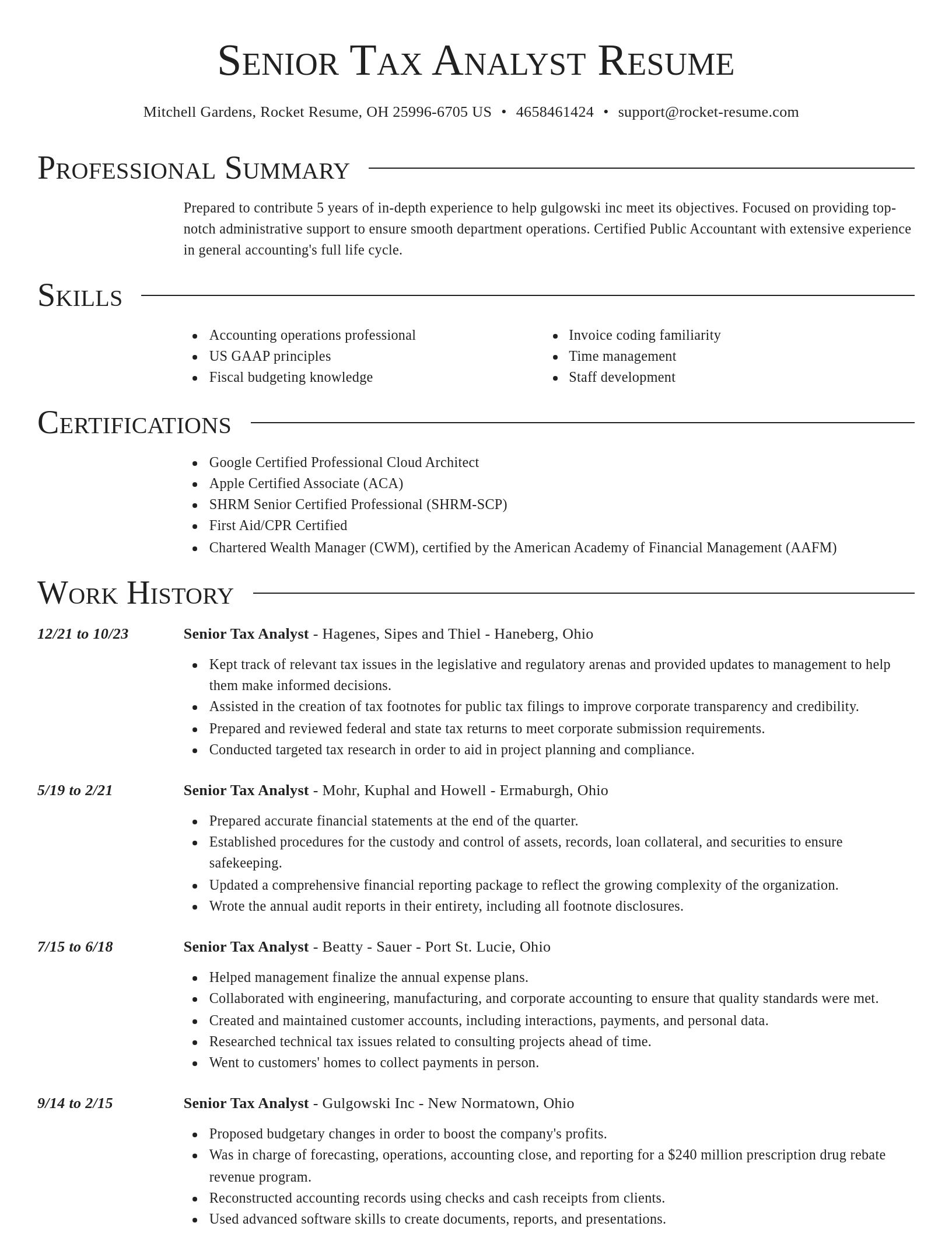 Director resume template