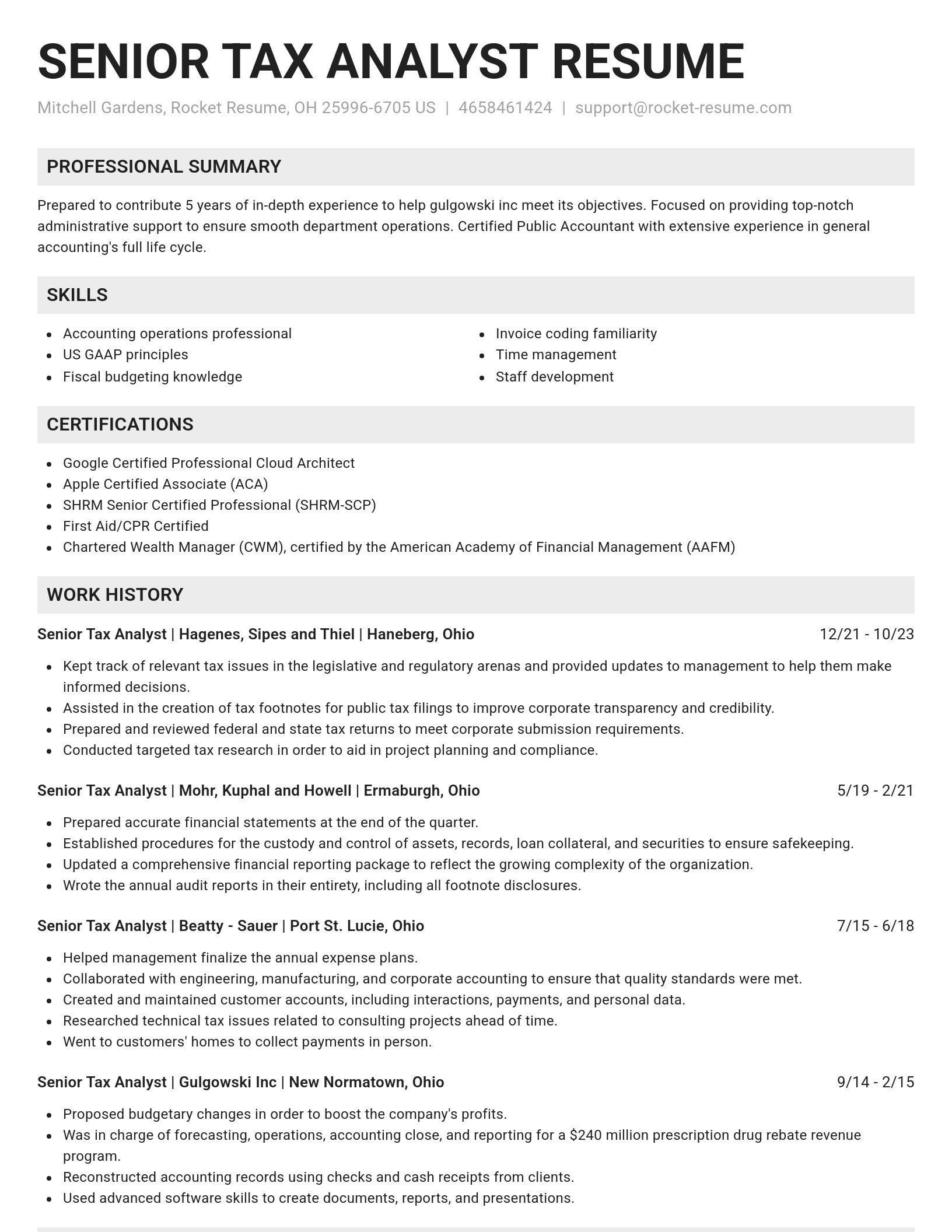 Genius resume template