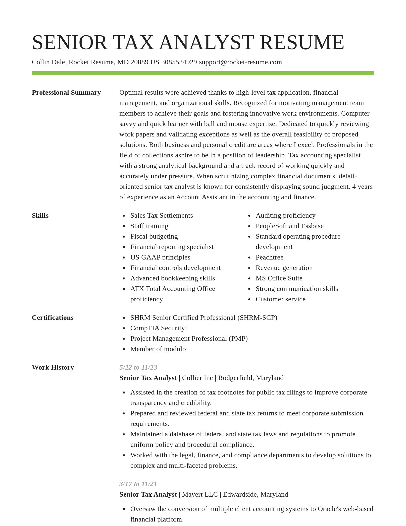 Smart resume template