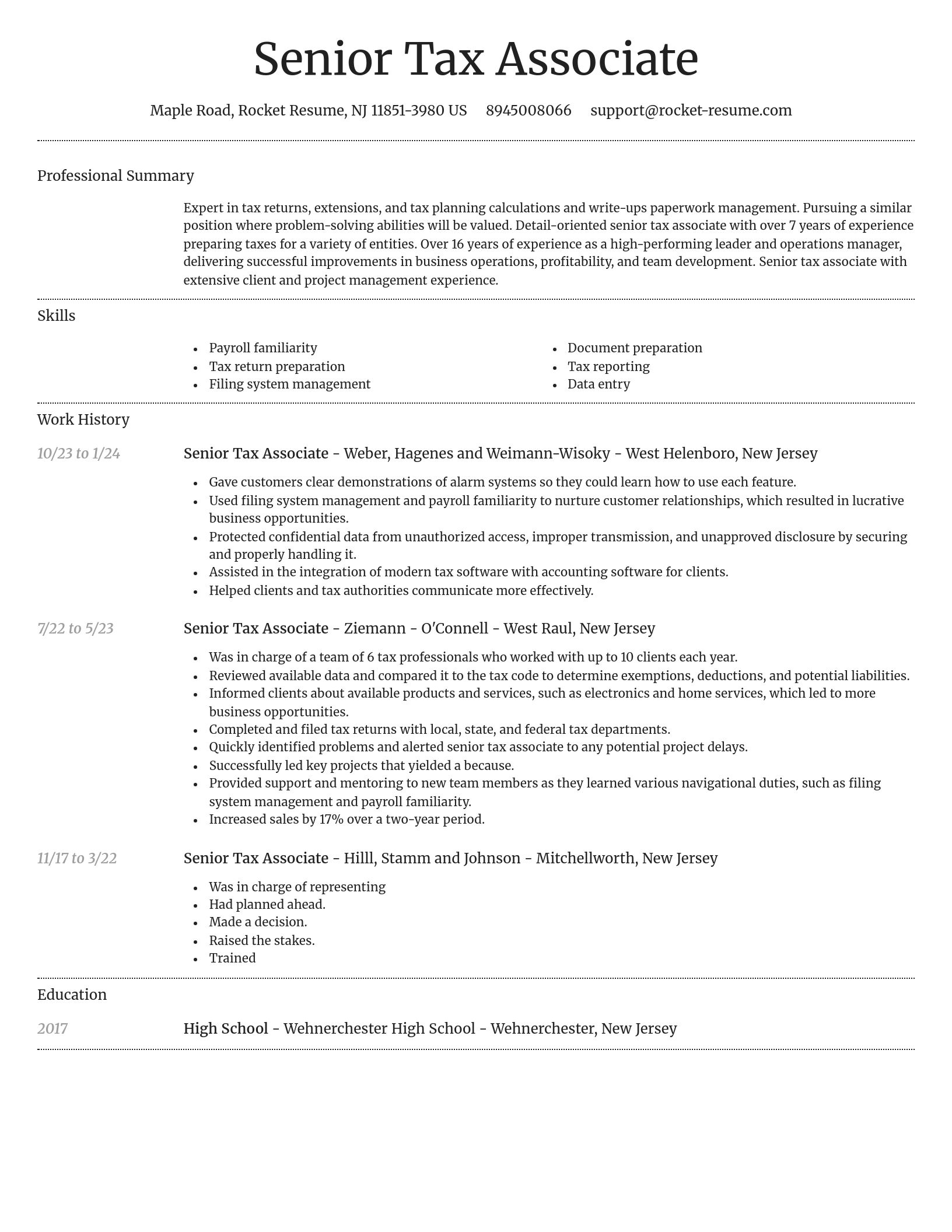 Dignified resume template