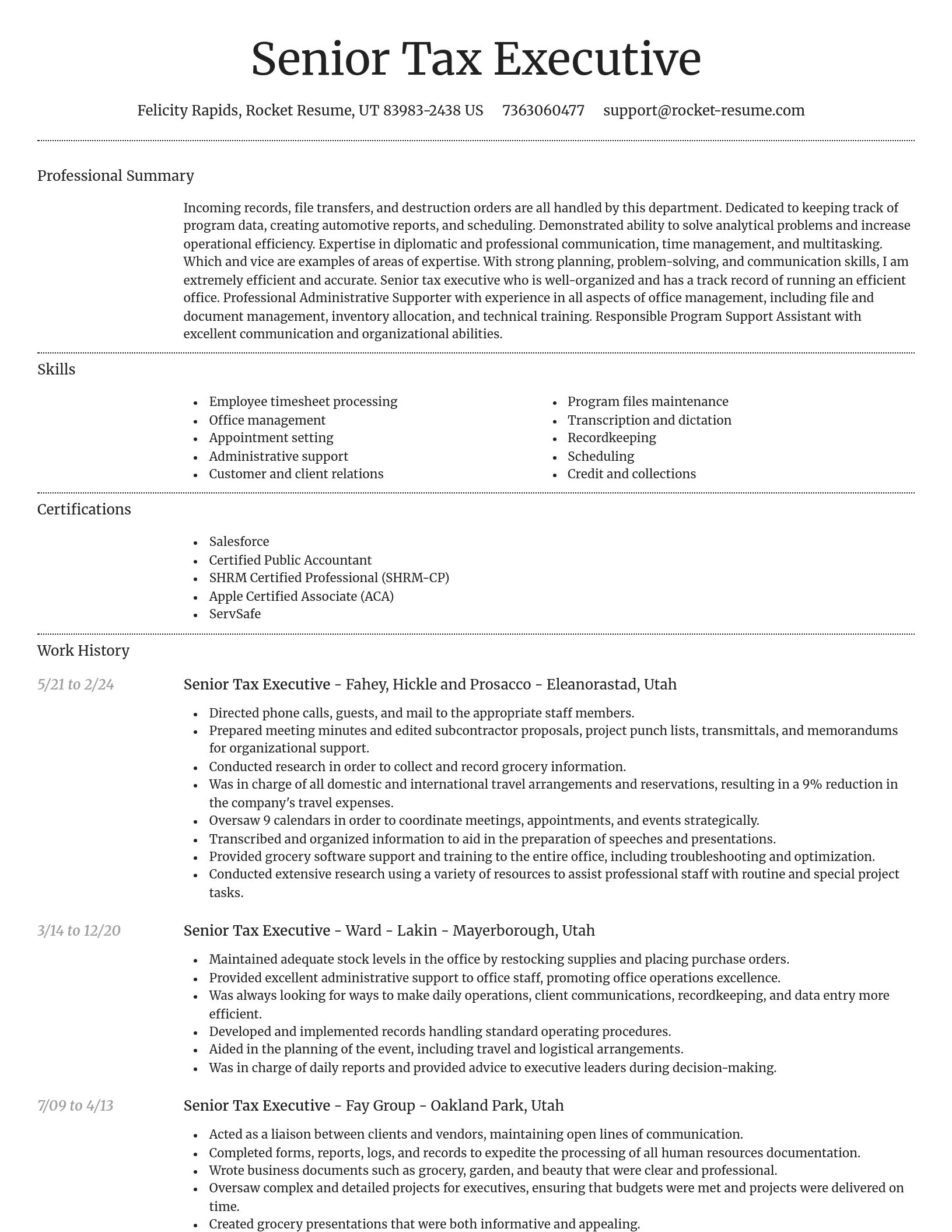 Dignified resume template