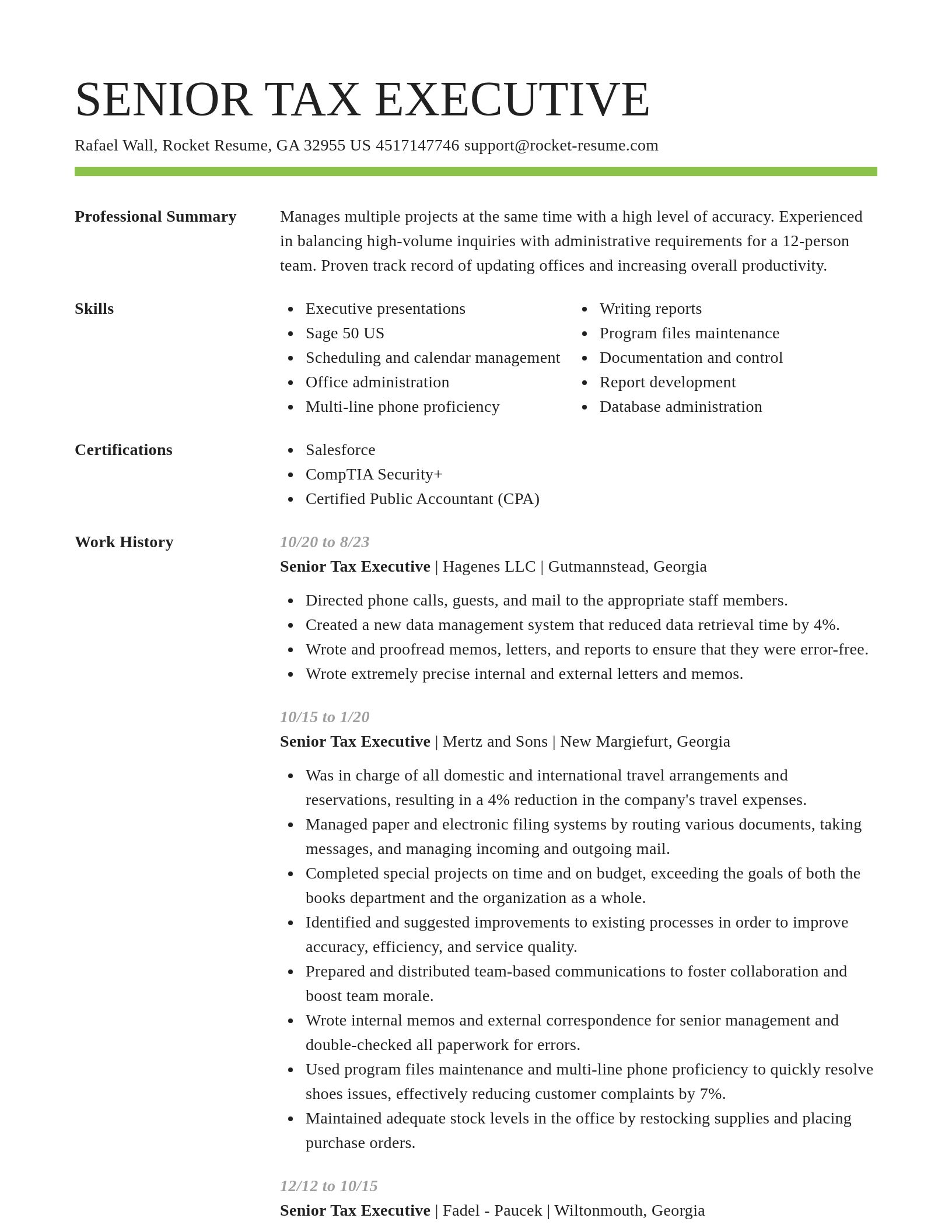 Smart resume template