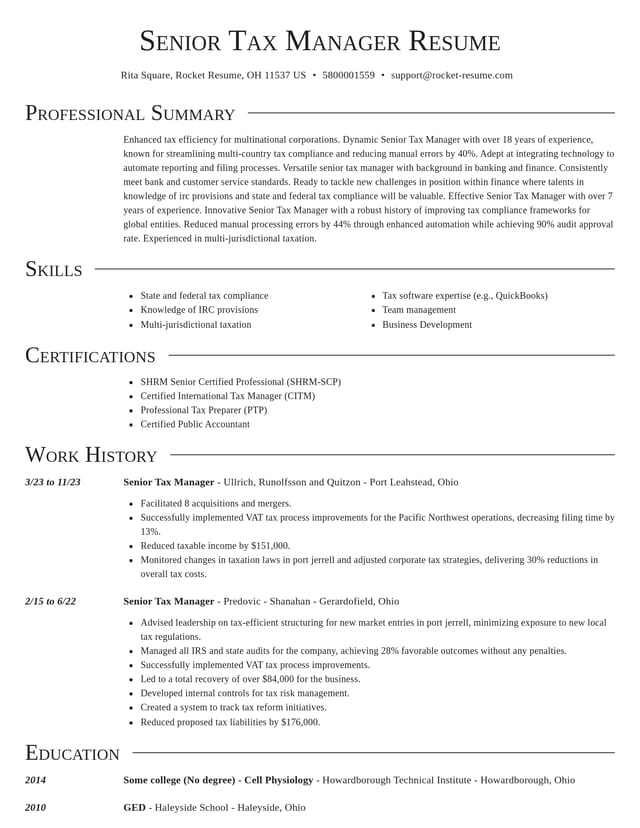 Director resume template