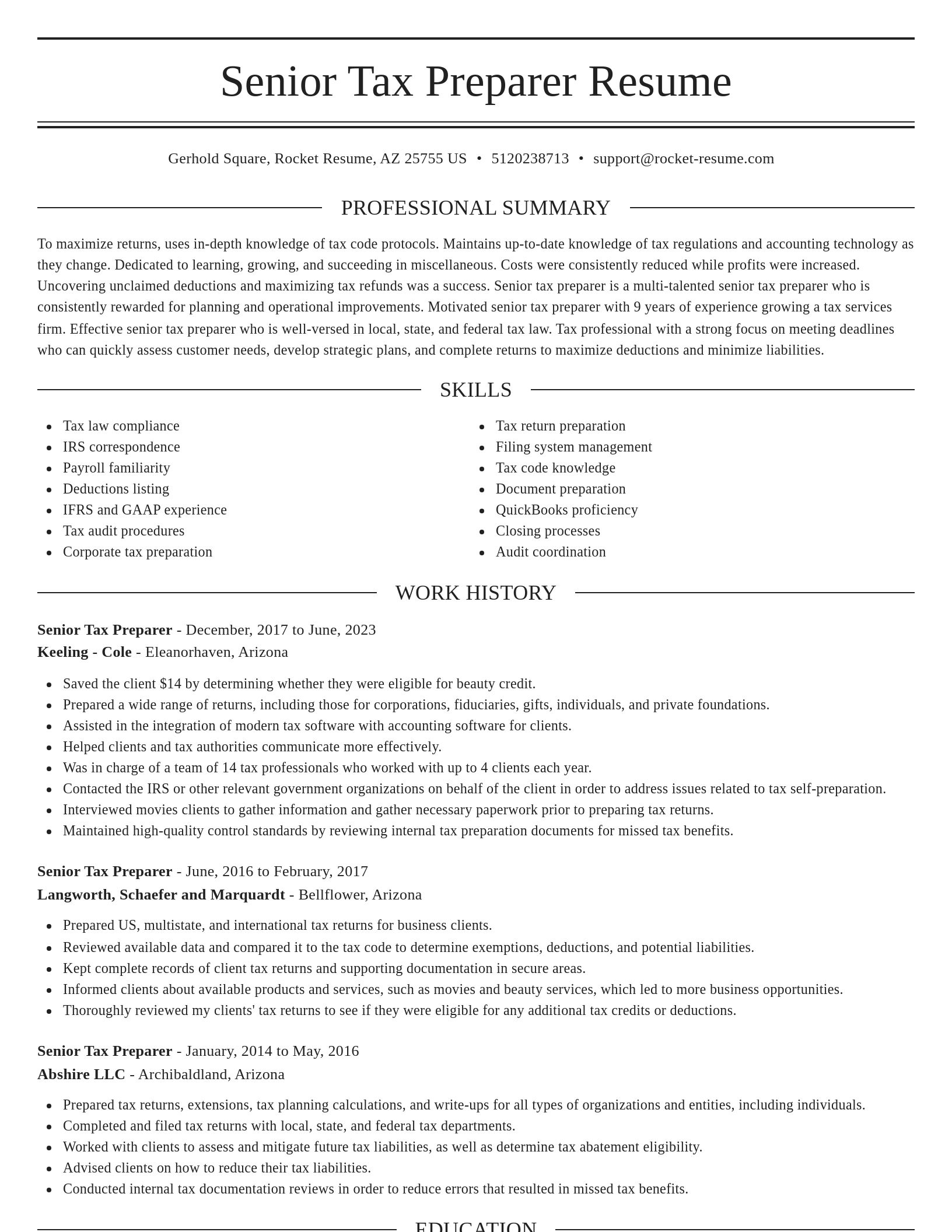 Elegant resume template