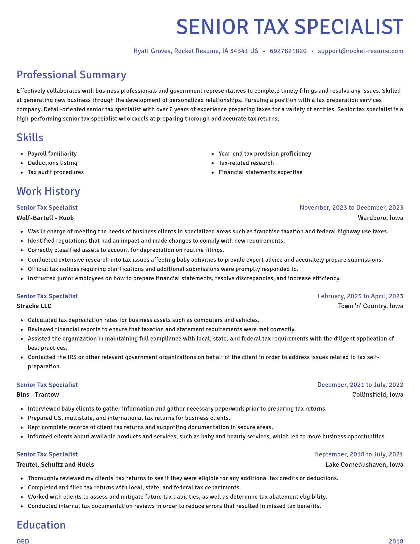 Novel resume template