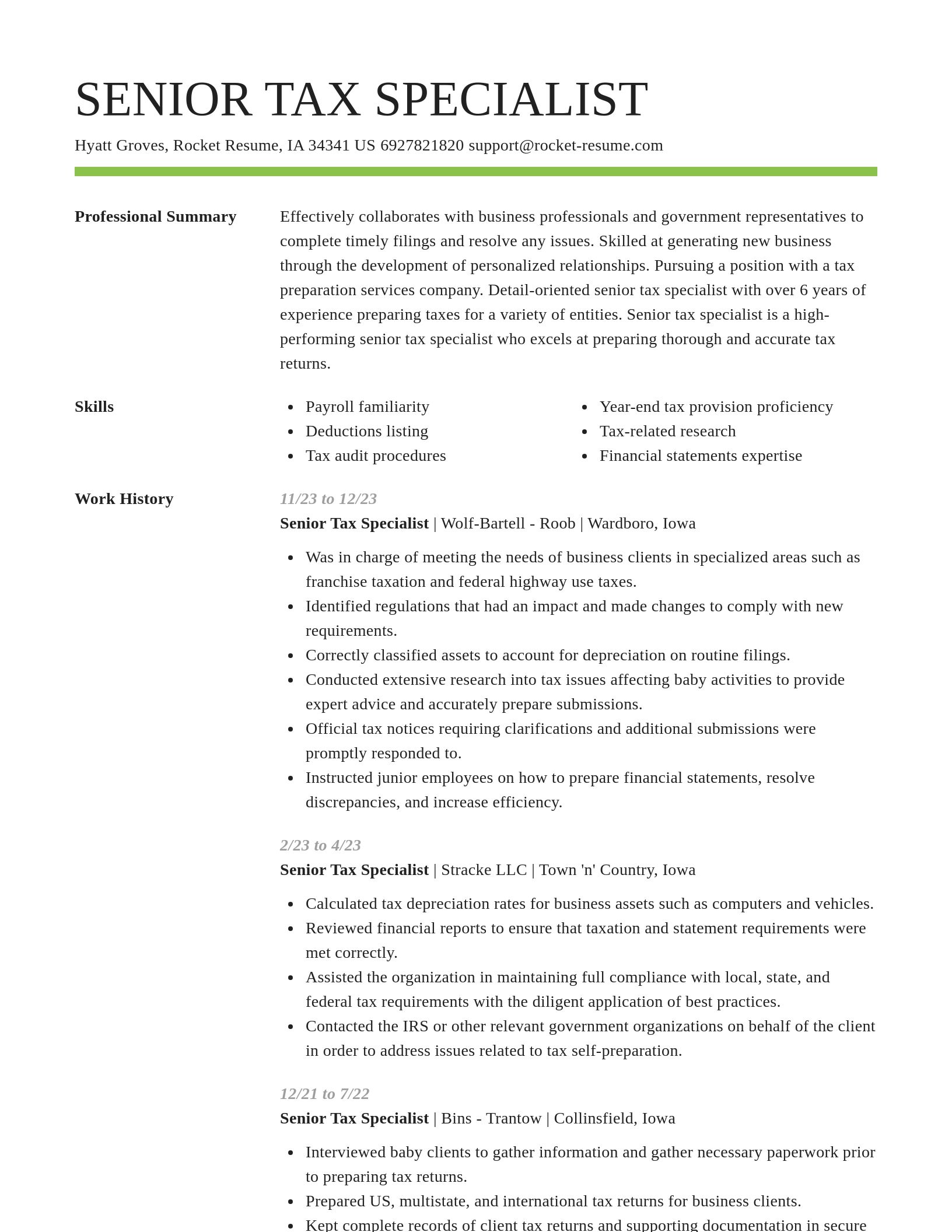 Smart resume template