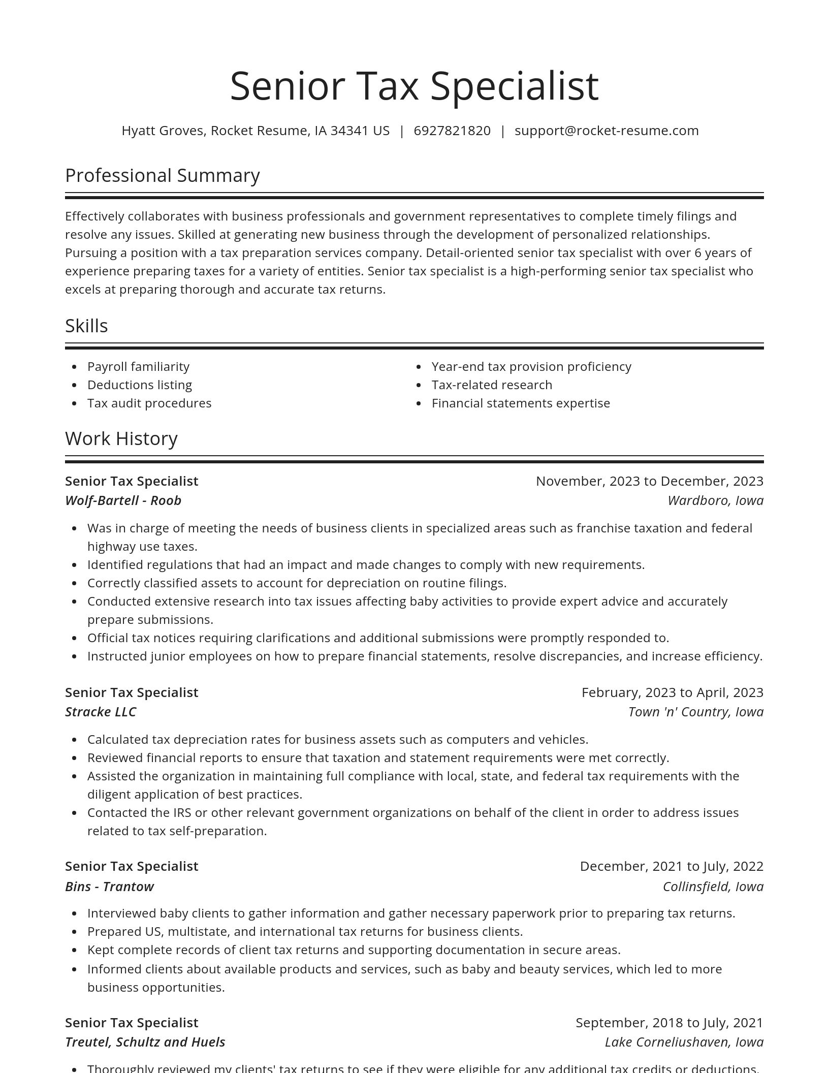 Spotlight resume template