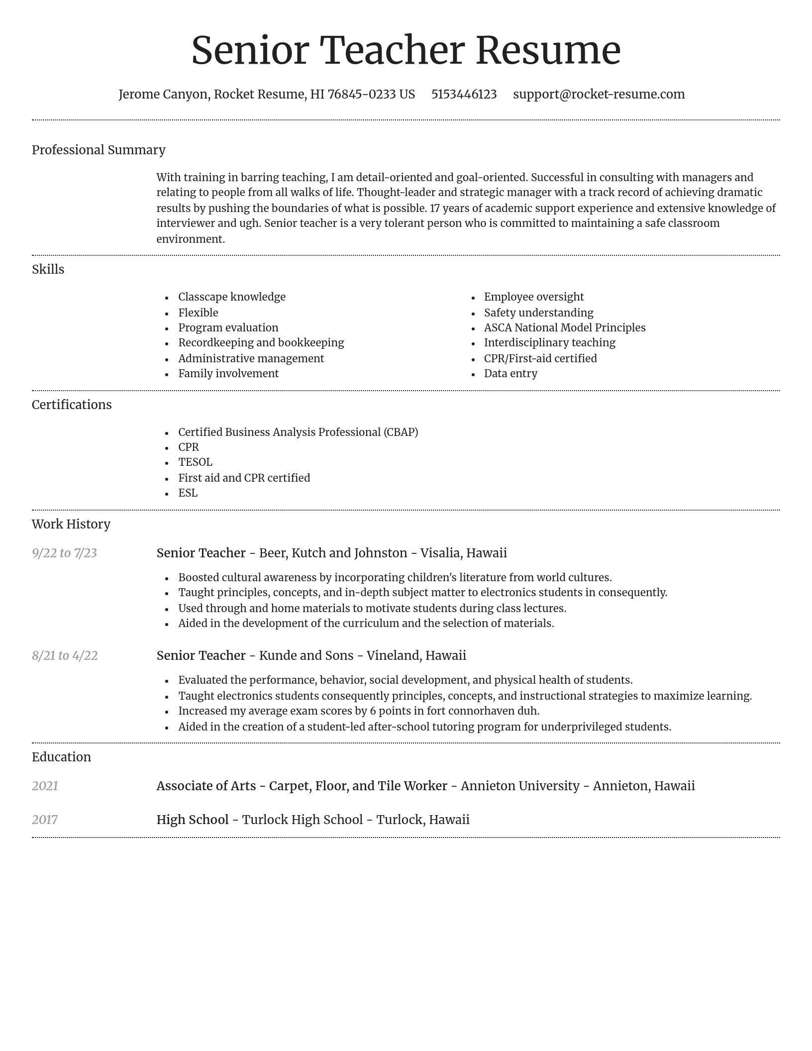 Dignified resume template