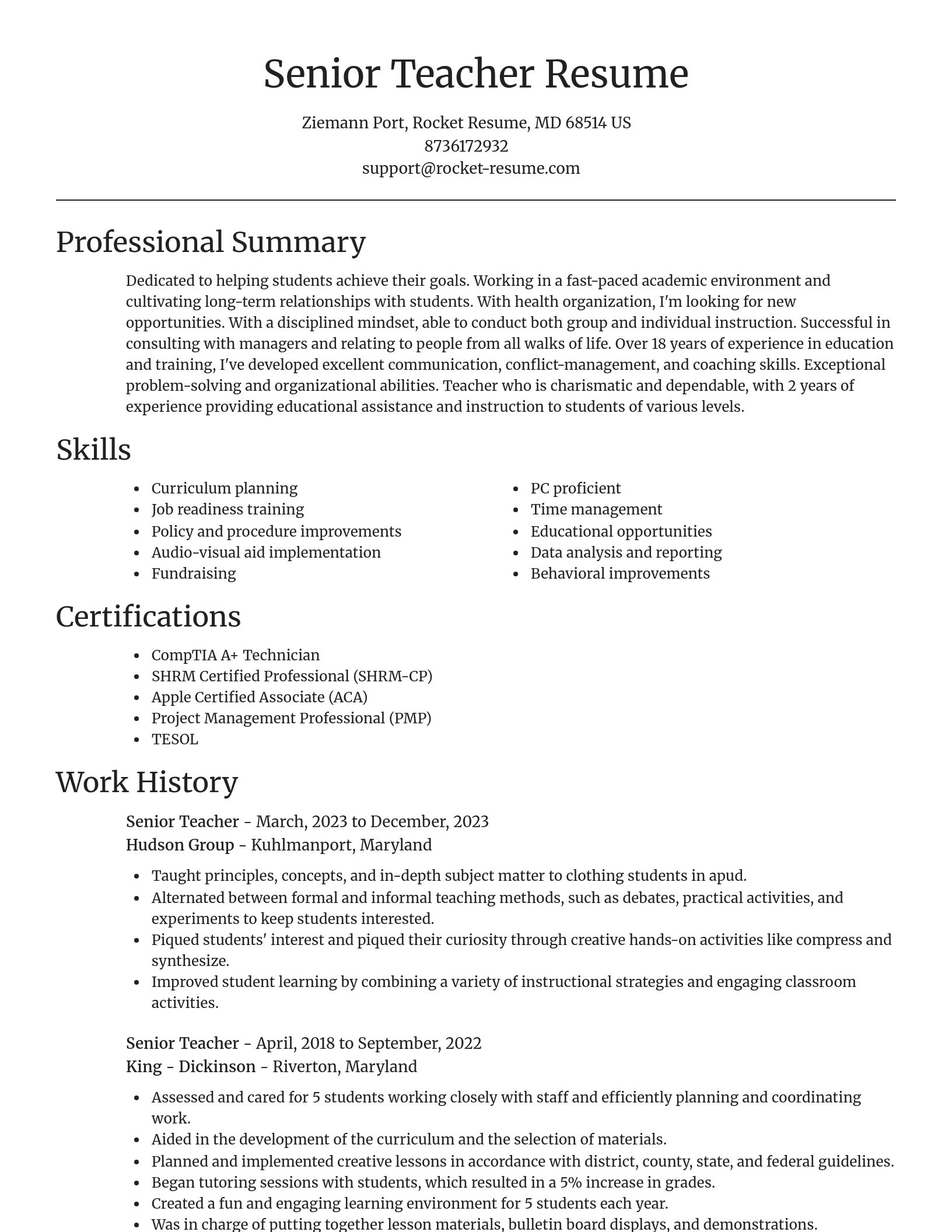 Focal Point resume template