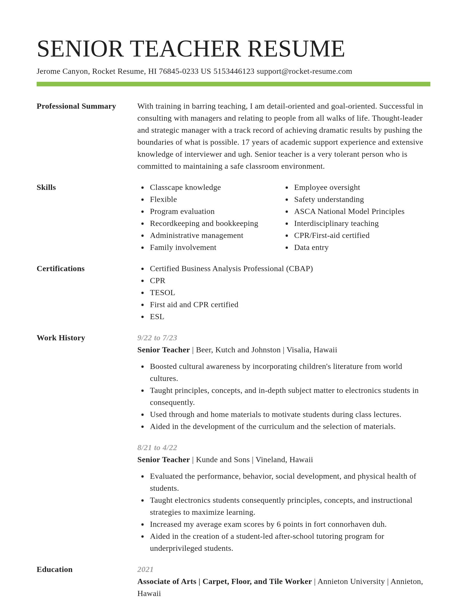 Smart resume template