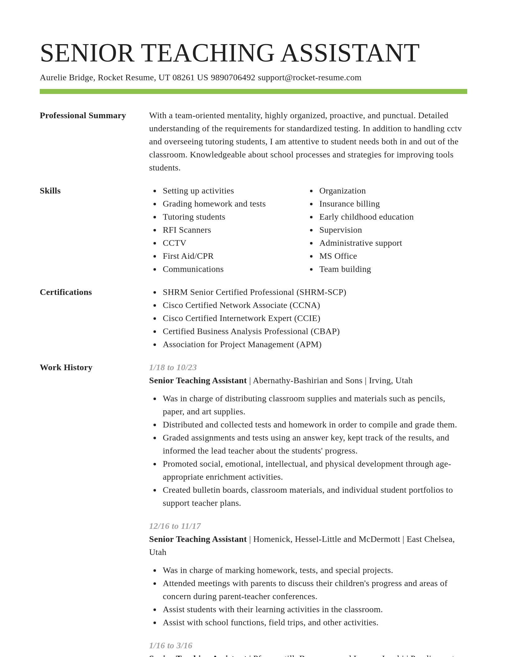 Smart resume template