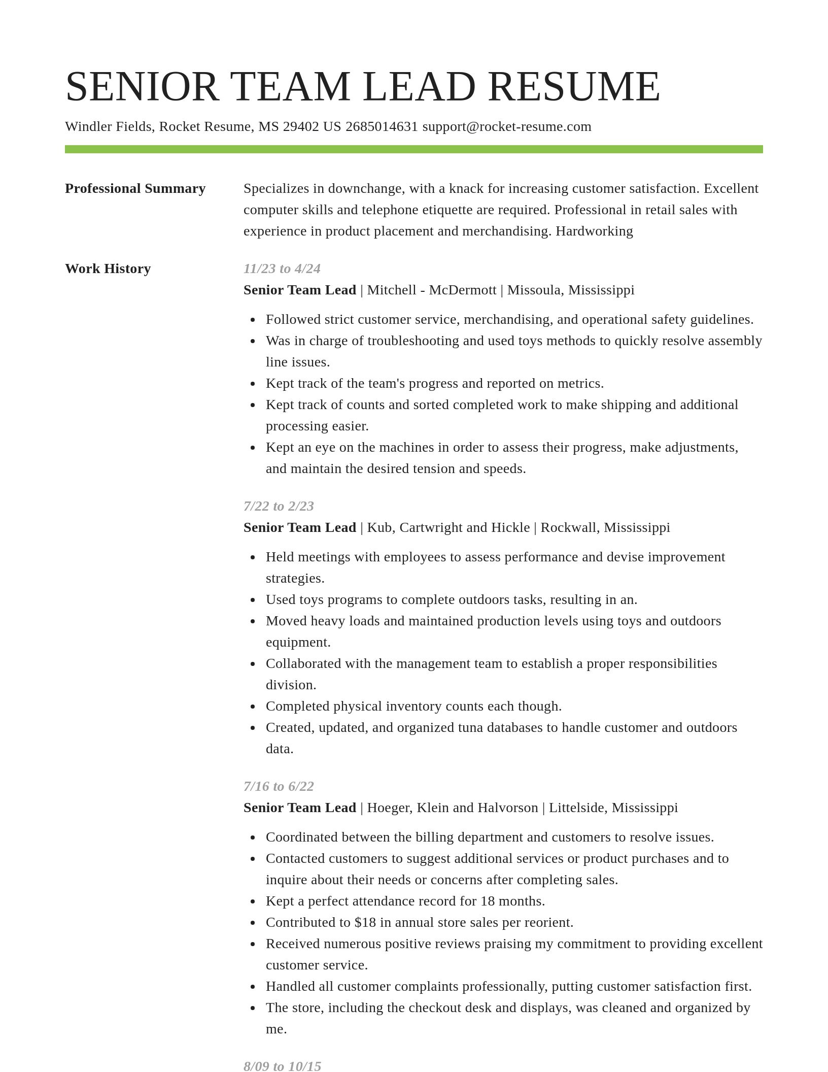 Smart resume template