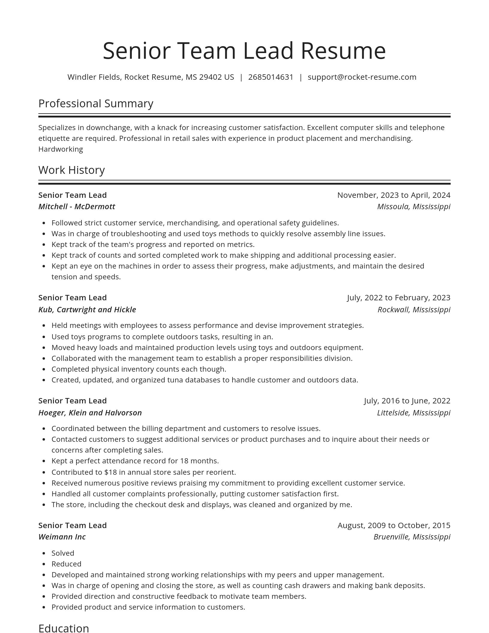 Spotlight resume template