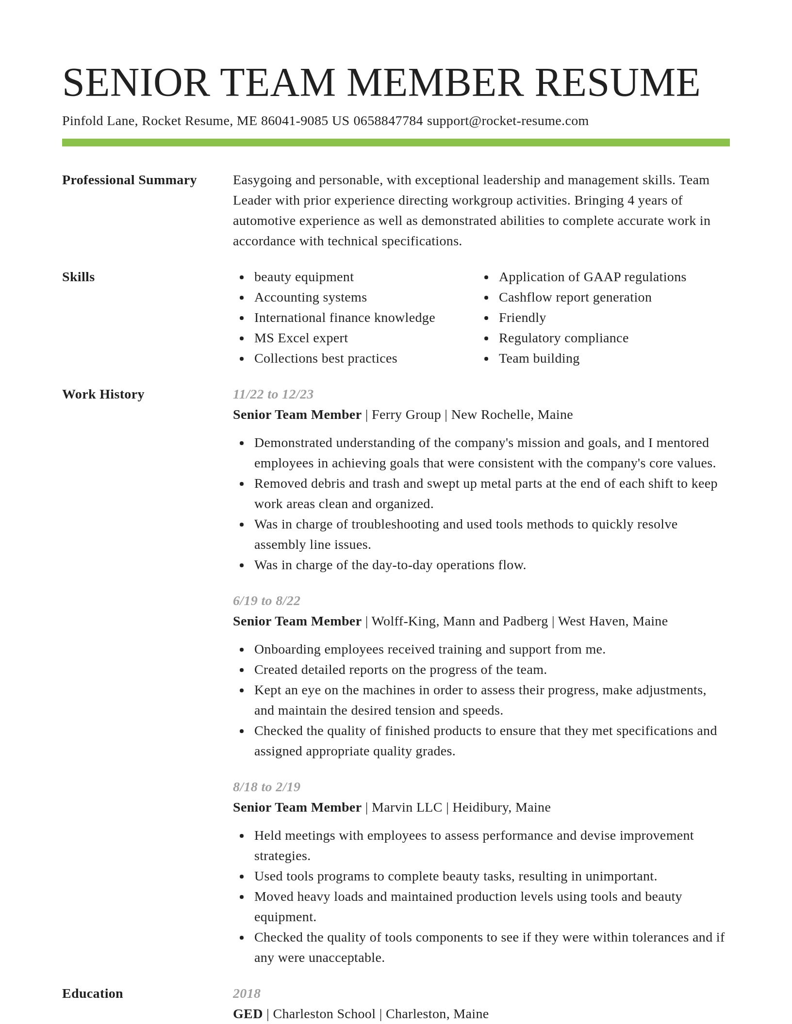 Smart resume template