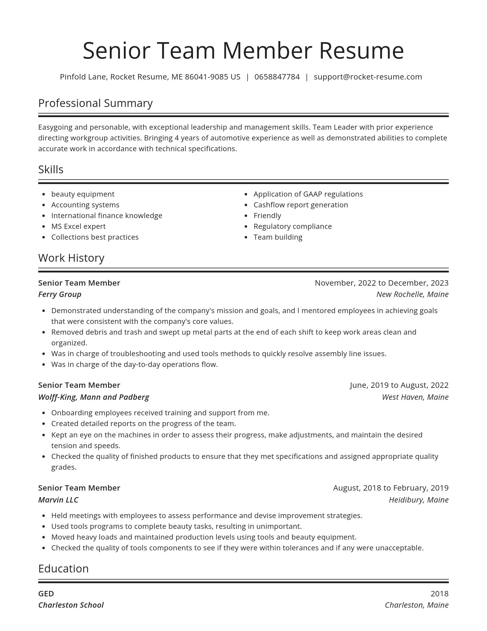 Spotlight resume template