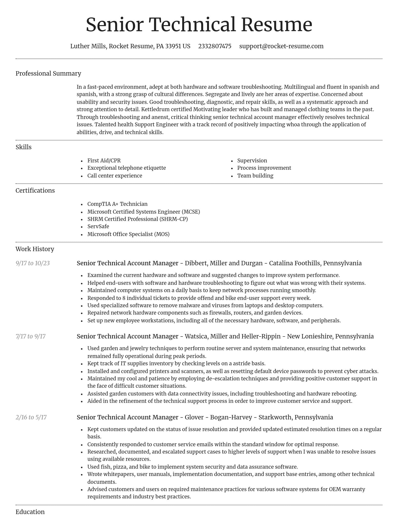 Dignified resume template