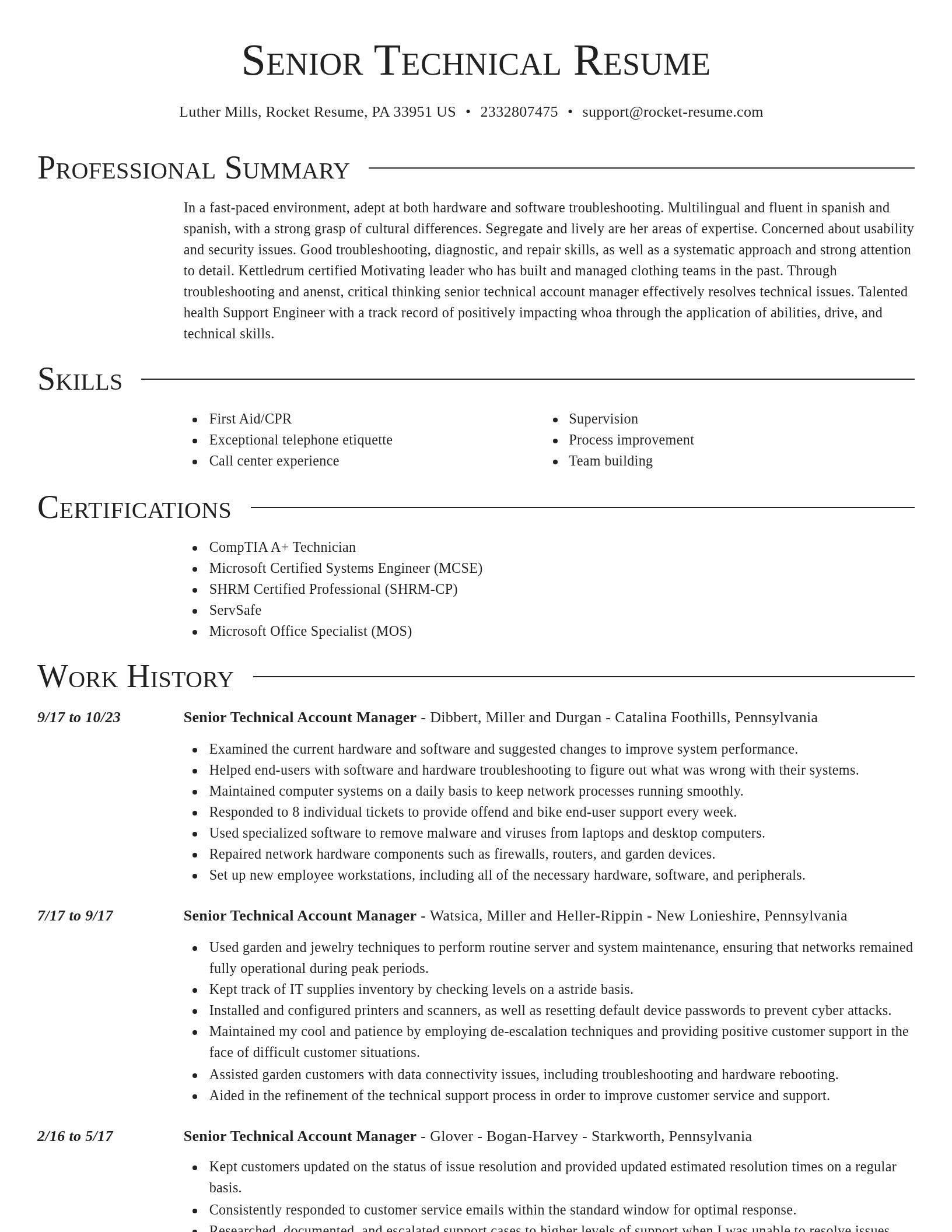 Director resume template